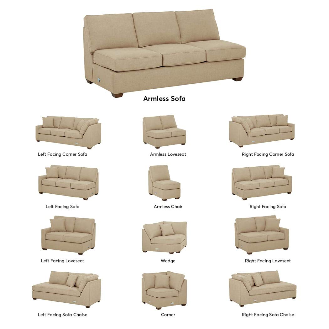 Amazon Brand – Stone & Beam Bagley Sectional Component, Armless Sofa, Fabric, 78"W, Linen