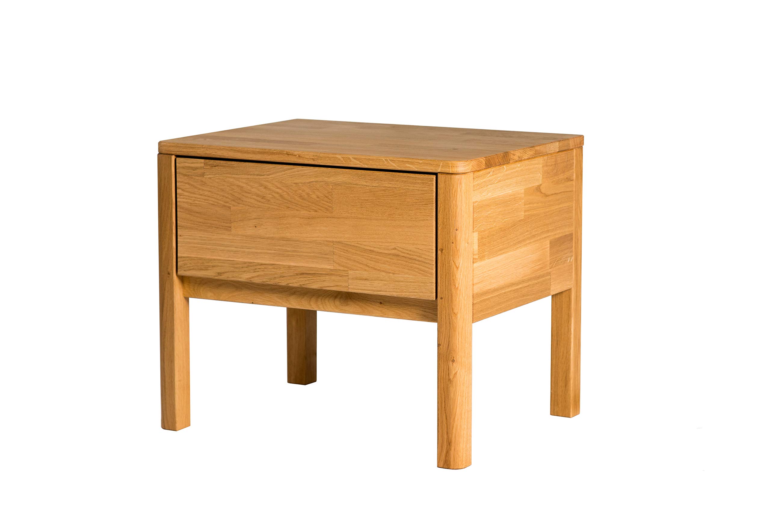 Amazon Brand - Alkove Hayes 1-Drawer Solid Wood Nightstand, 56 x 44 x 47cm, Wild Oak