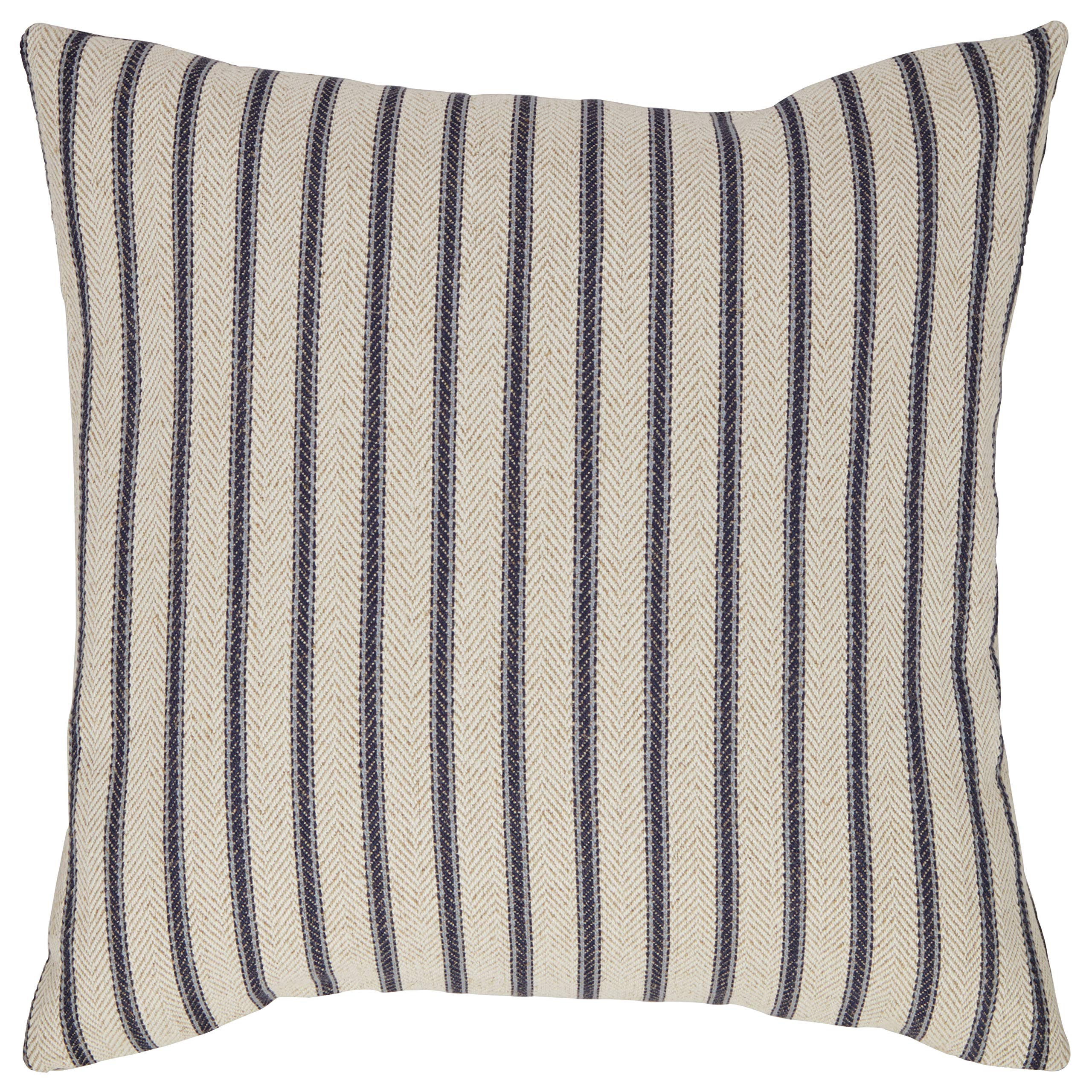Amazon Brand – Stone & Beam Classic Ticking Stripe Throw Pillow - 17 x 17 Inch, Indigo