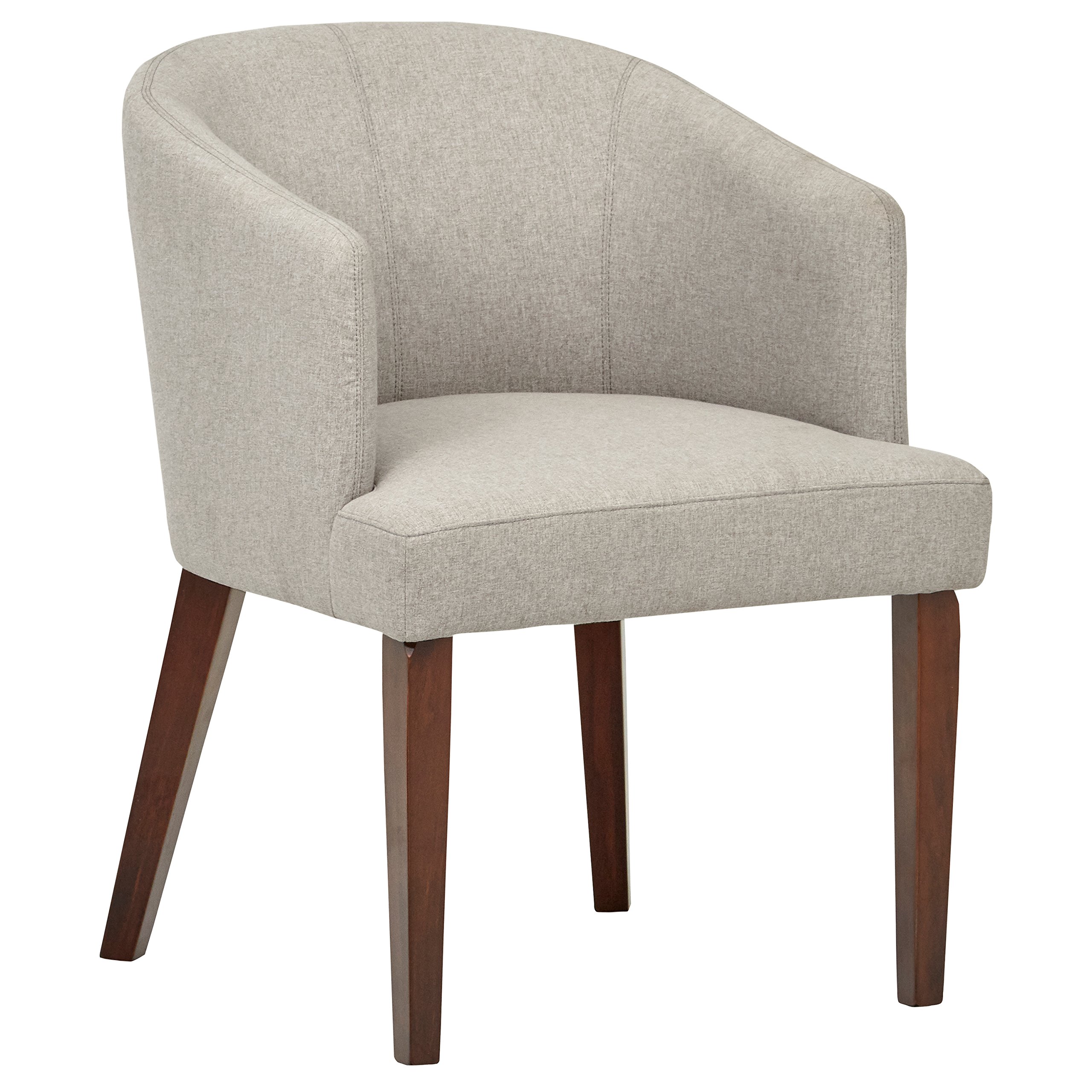 Amazon Brand – Rivet Alfred Mid-Century Modern Upholstered Wide Curved Back Accent Kitchen Dining Room Chair, 25.2"W, Felt Grey