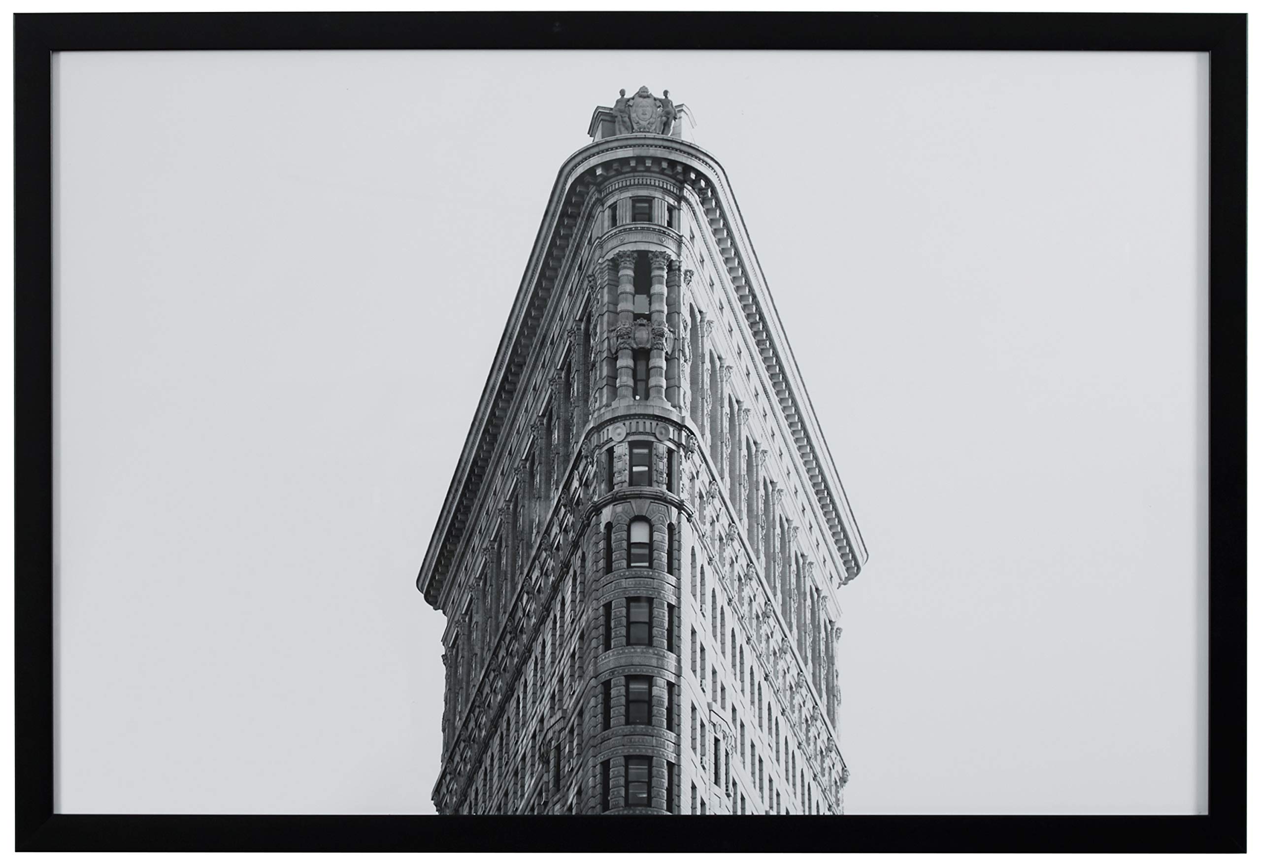 Amazon Brand – Stone & Beam Modern Black and White Photo of Flatiron Building, Black Frame, 18" x 26"
