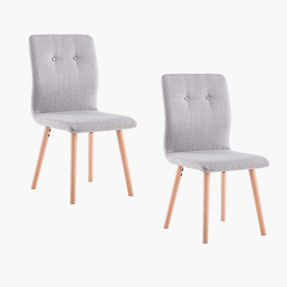 Marchio Amazon - Movian Wye - Sedie da pranzo, colore grigio chiaro, set da 2