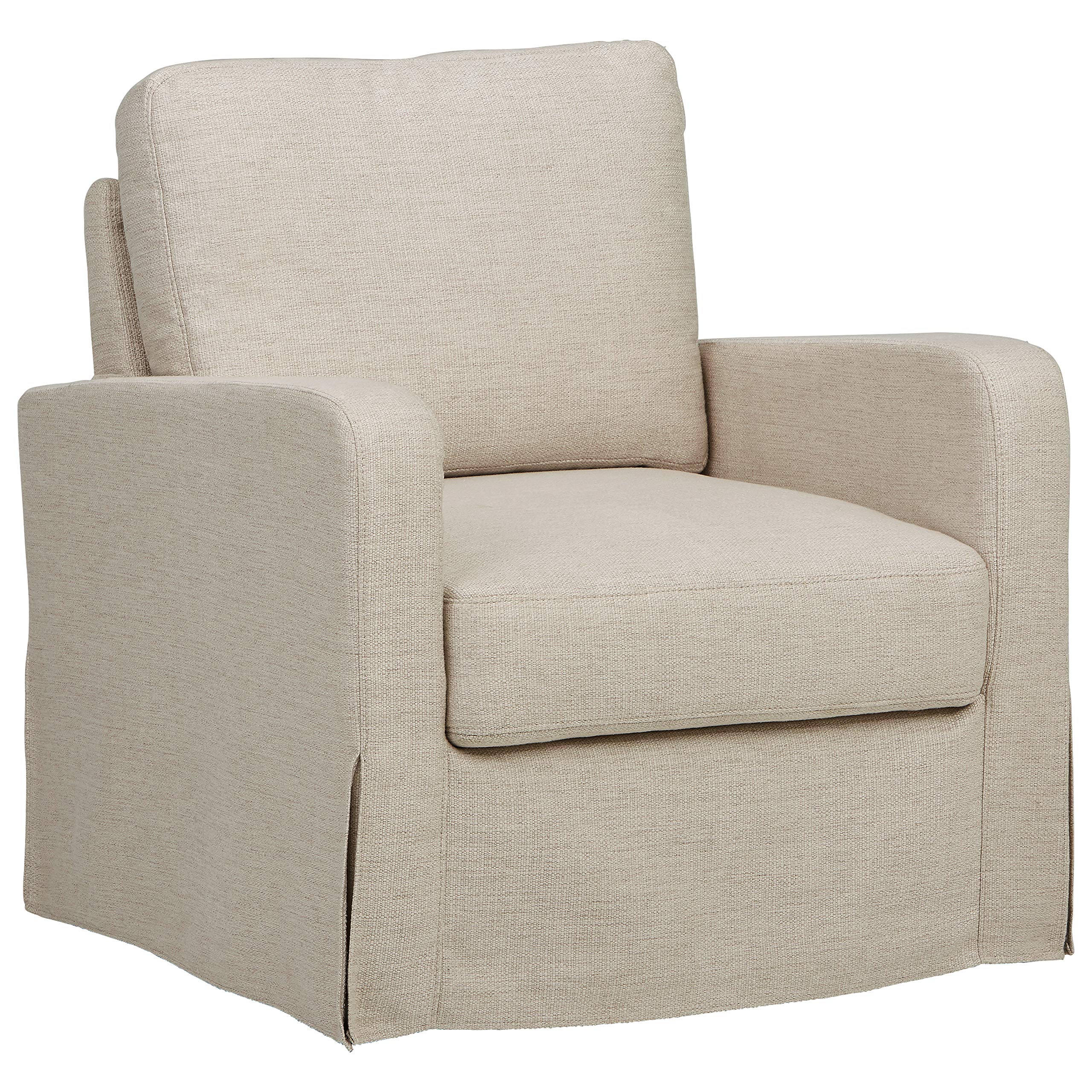 Amazon Brand – Ravenna Home Waterloo Modern Slipcover Chair, 31"W, Beige