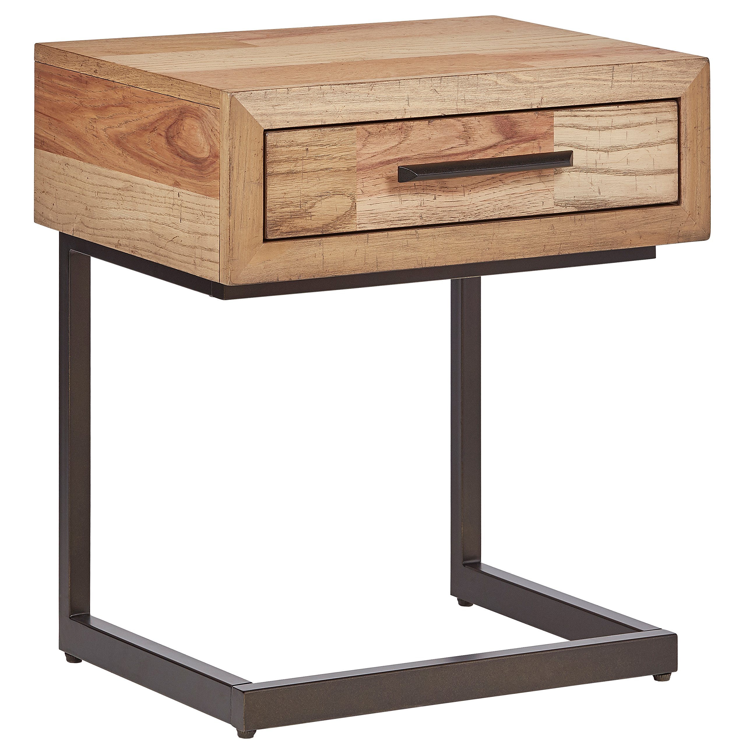 Amazon Brand – Rivet Fisher Rustic Wood Nightstand, 22", Reclaimed-Look Wood