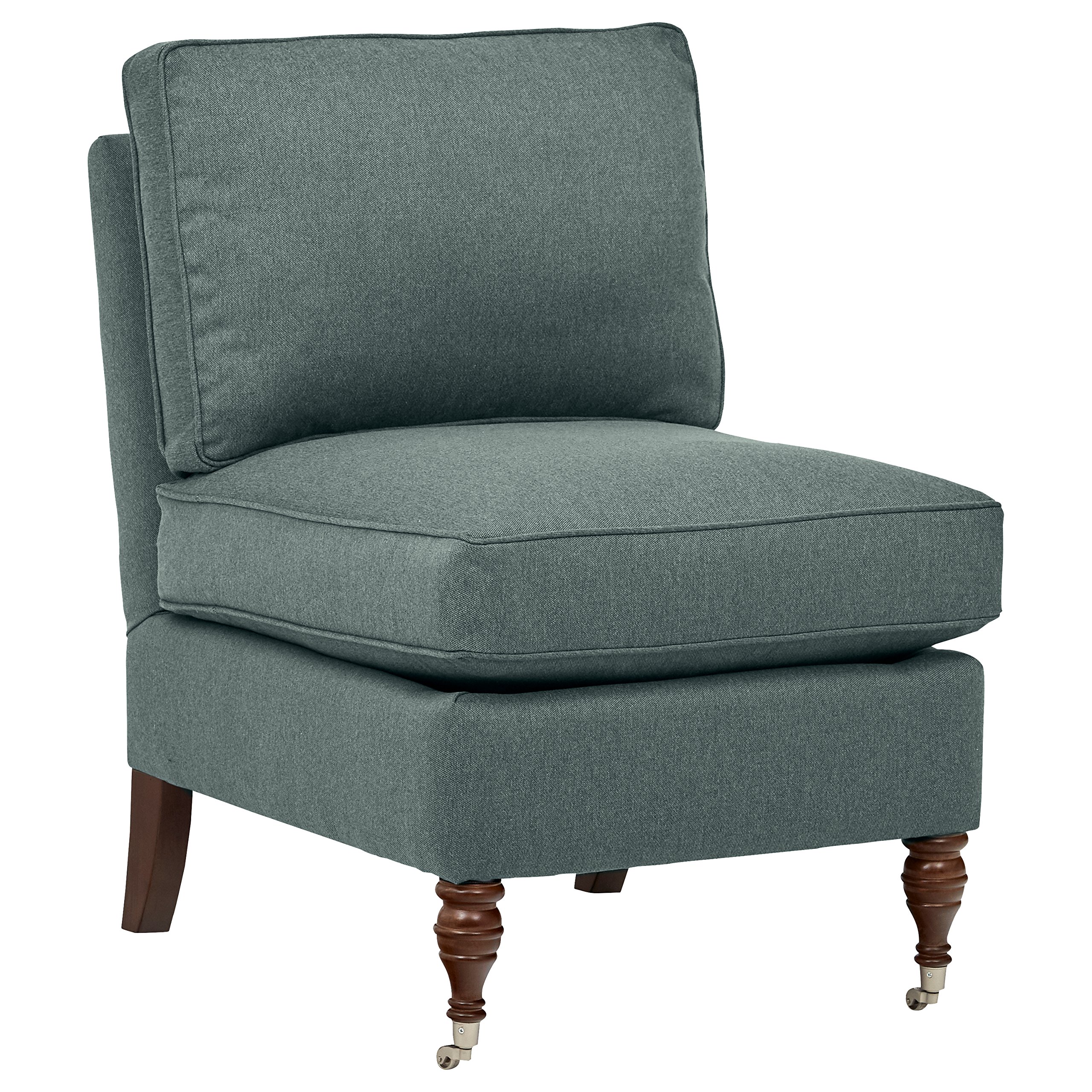 Amazon Brand – Stone & Beam Elmore Pillow-Top Armless Chair, 24"W, Smoky Teal