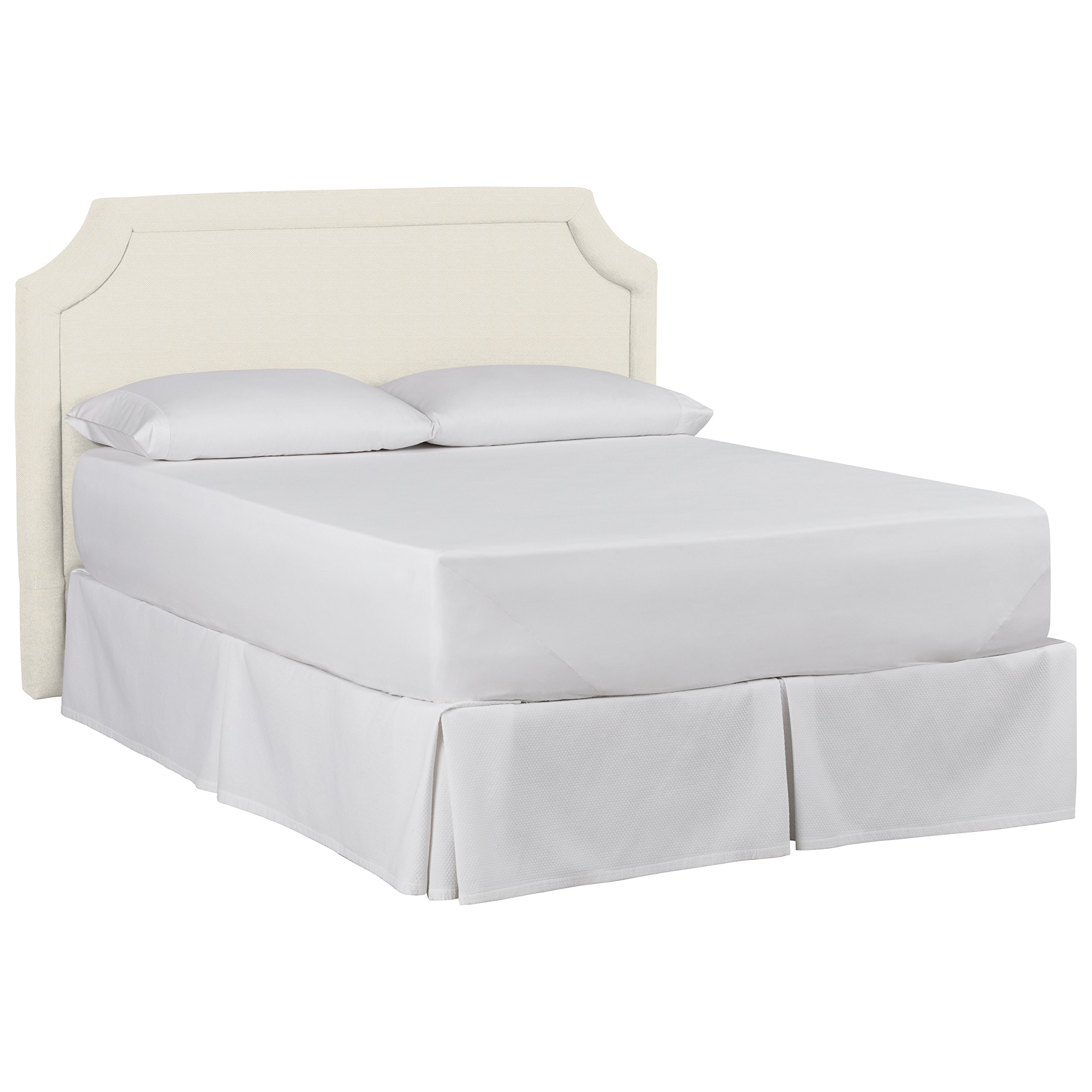 Amazon Brand – Stone & Beam Bridgewater Scalloped King Headboard, 88"W, Cream Herringbone