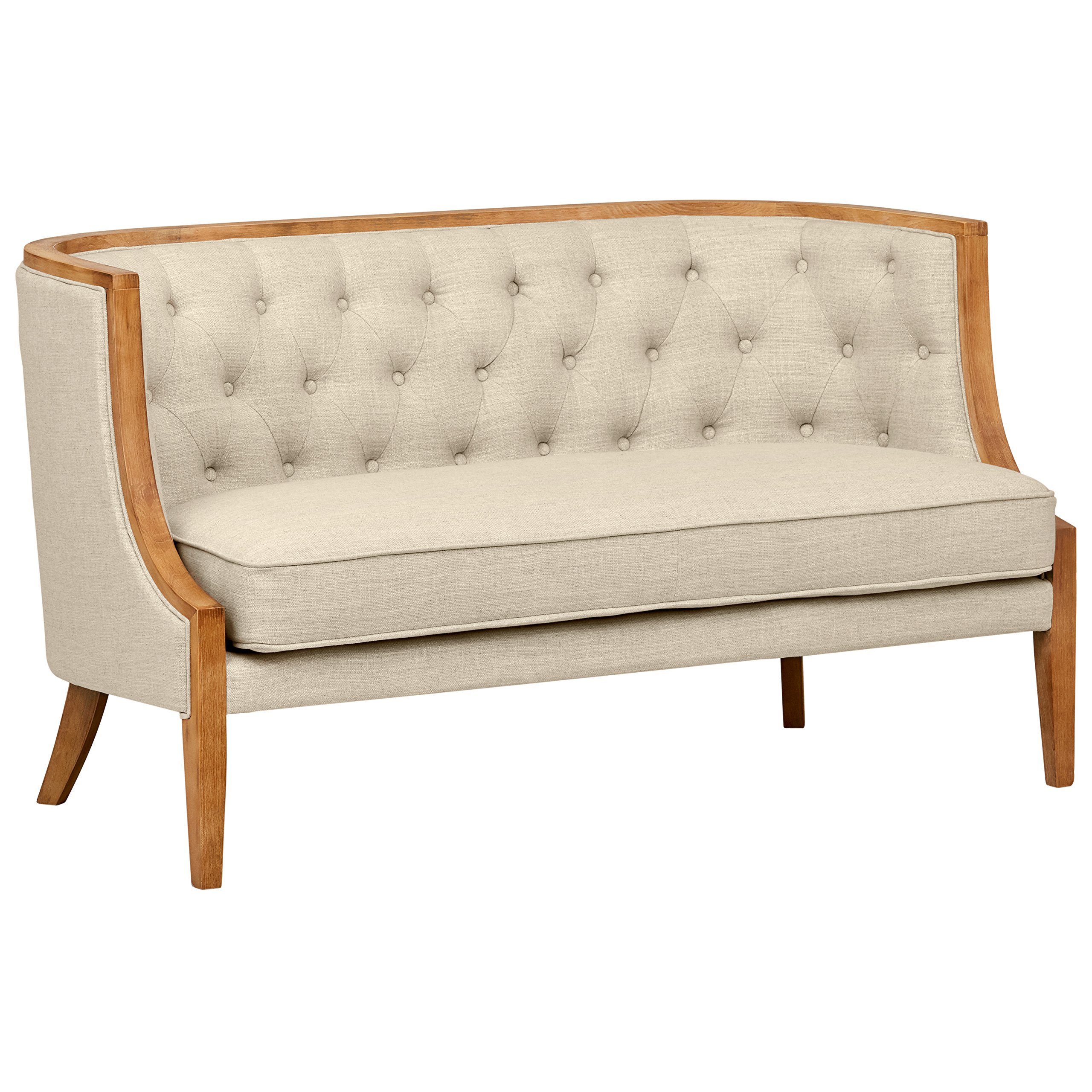 Amazon Brand – Stone & Beam Laurel Rounded Loveseat Sofa Settee Couch, 57.1"W, Sand