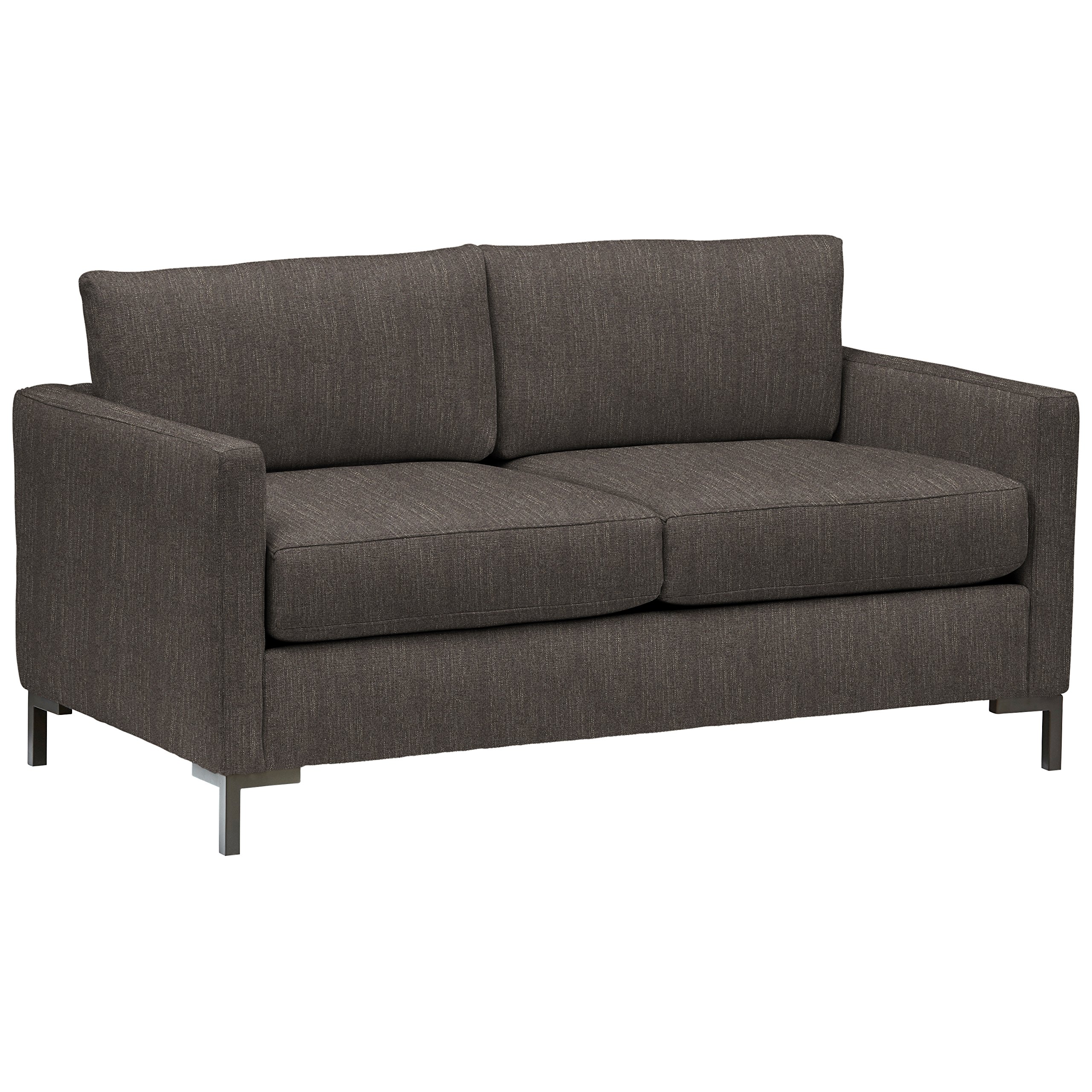 Amazon Brand – Rivet Edgewest Low Back Modern Loveseat, 65"W, Slate Brown