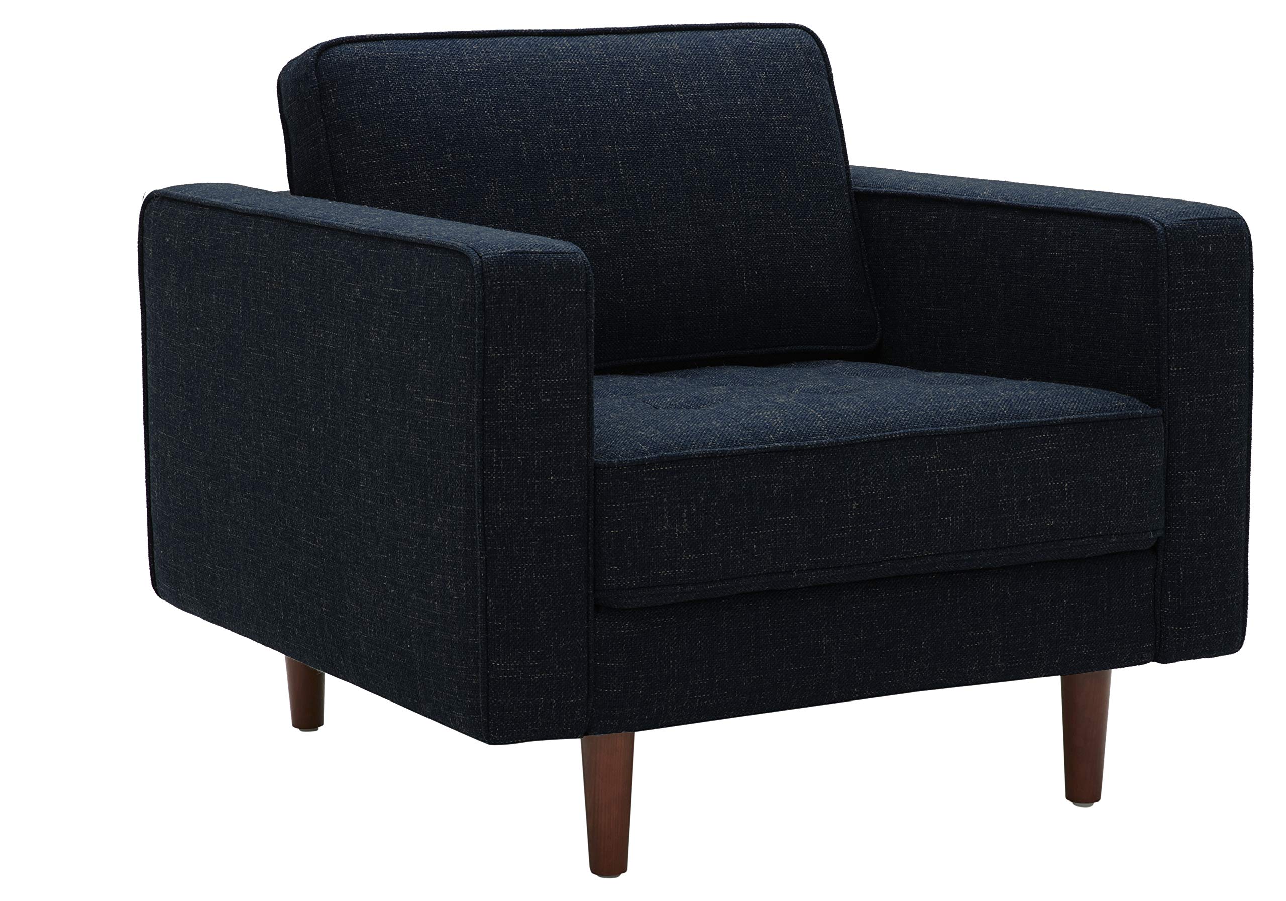 Amazon Brand – Rivet Aiden Mid-Century Chair with Tapered Wood Legs, 35"W, Wathet Blue