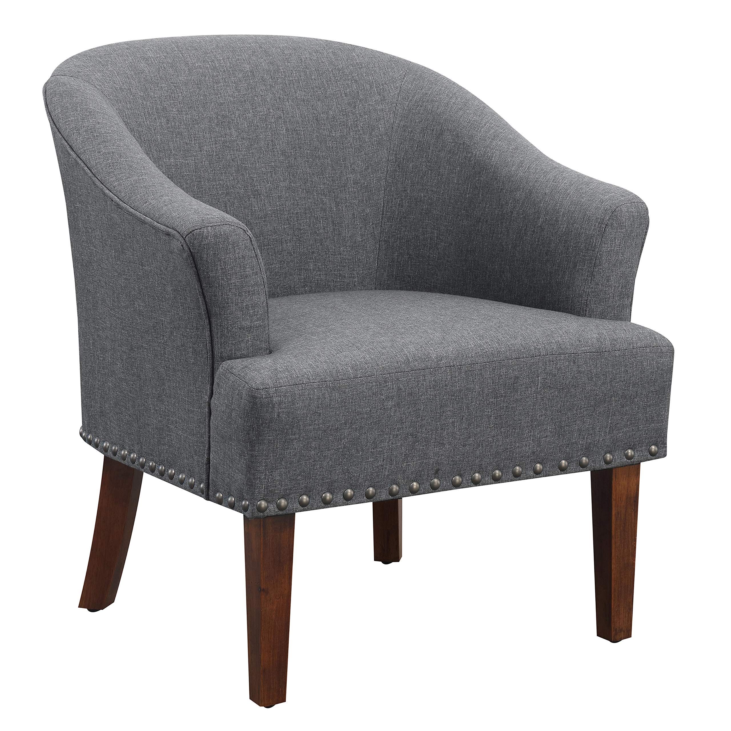 Amazon Brand – Ravenna Home Ryleigh Rounded Mid-Century Barrel Accent Chair, 27.5"W, Charcoal Grey