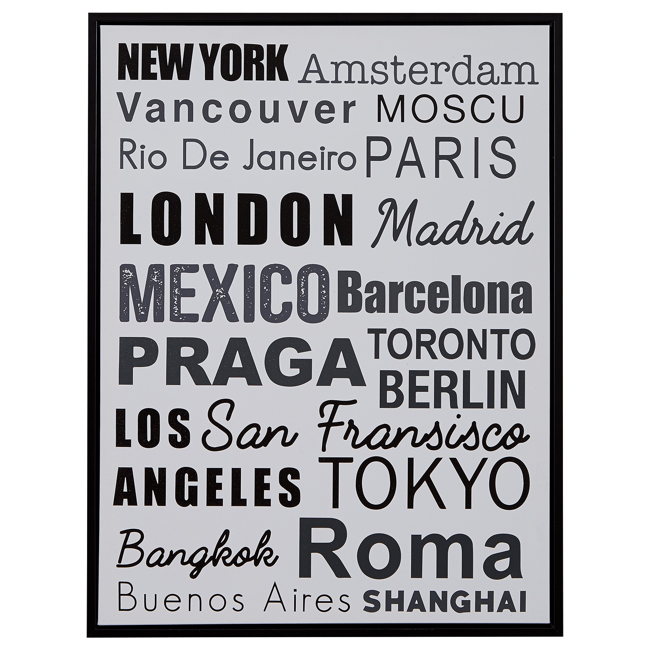 Amazon Brand – Rivet City Name Wall Art Canvas Print in Black Frame, 31.75" x 41.75"