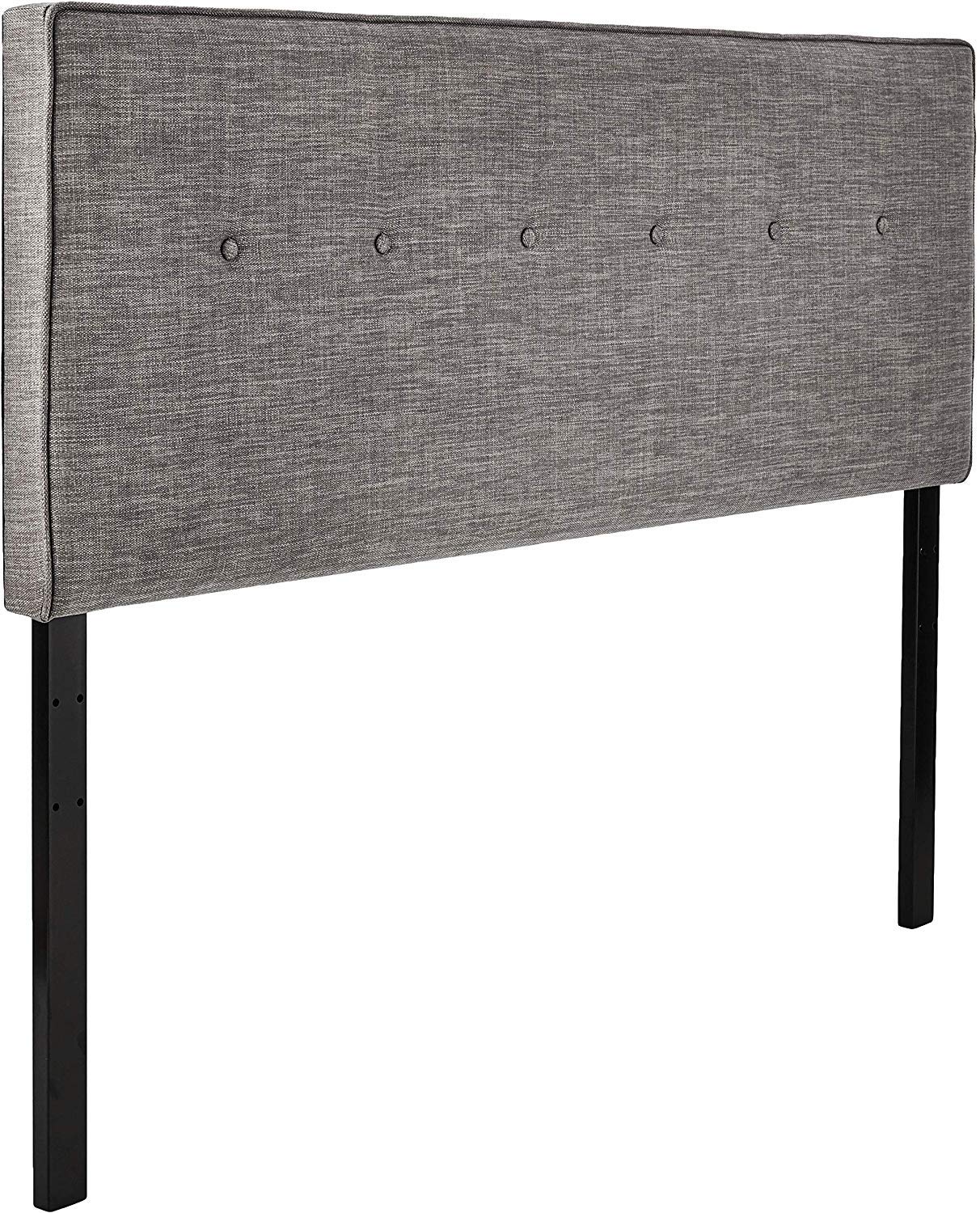 Amazon Brand – Ravenna Home Haraden Modern Rectangular Button-Tufted Queen Bed Headboard, 62"W, Grey