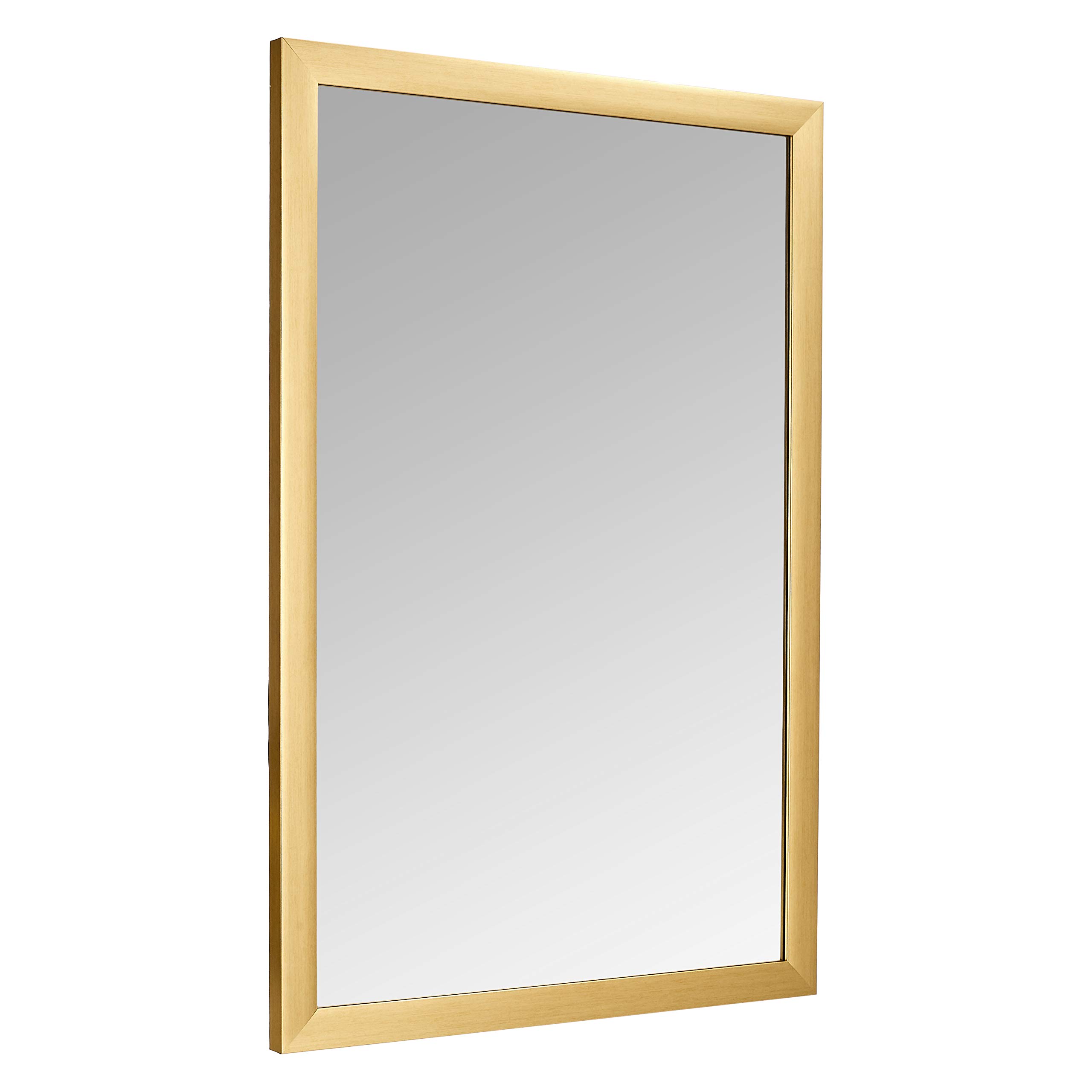 Amazon Basics Rectangular Wall Mirror 24" x 36" - Standard Trim, Brass