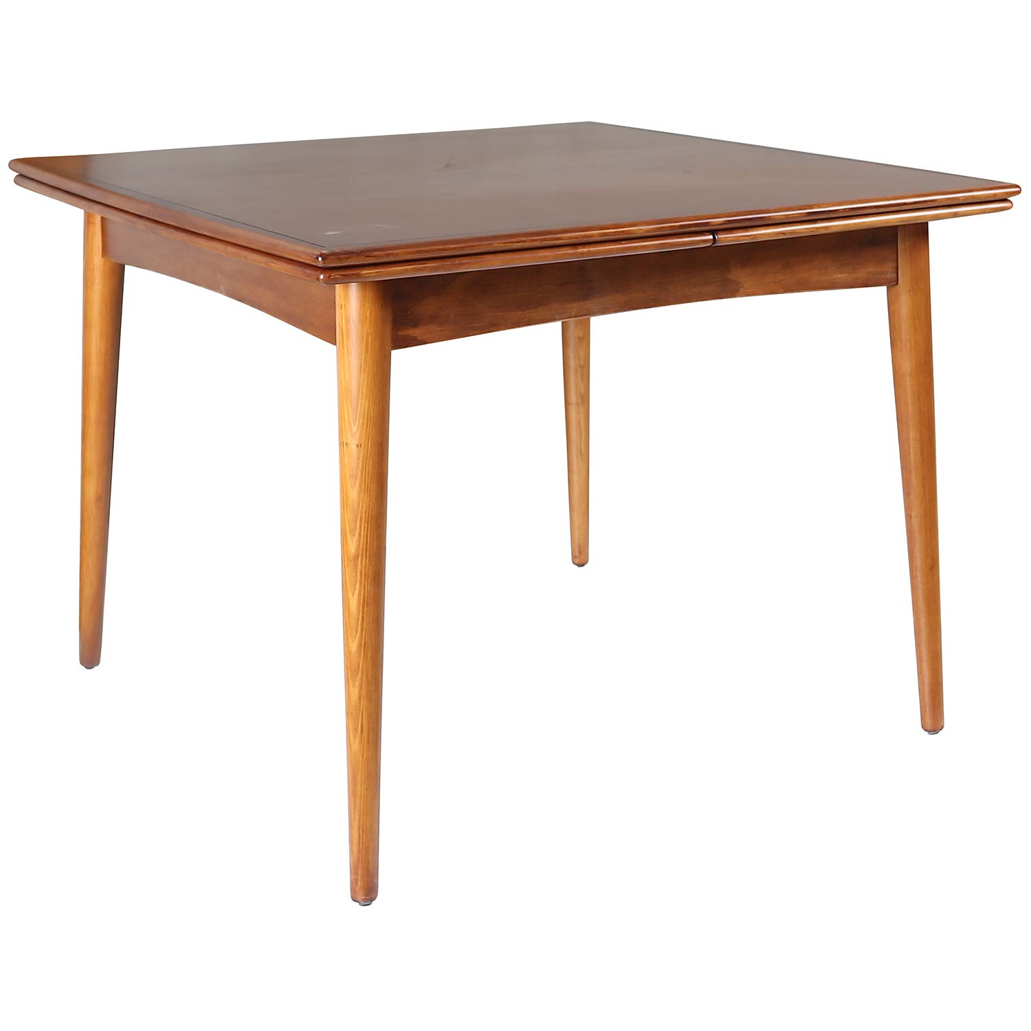 Amazon Brand – Rivet Mid-Century Modern Pine Extendable Dining Table, 39"–77"W, Brown