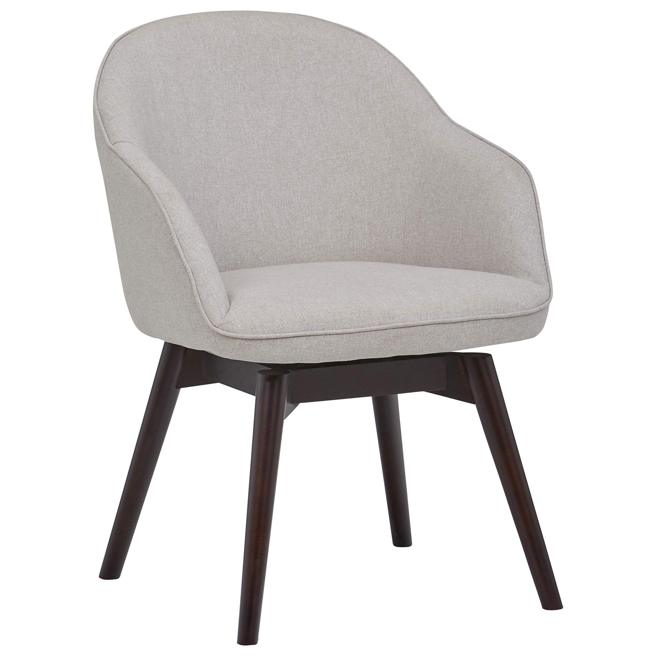 Amazon Brand – Rivet Vern Contemporary Round-Back Swivel Dining Chair with Arms, 23"W, Felt Grey