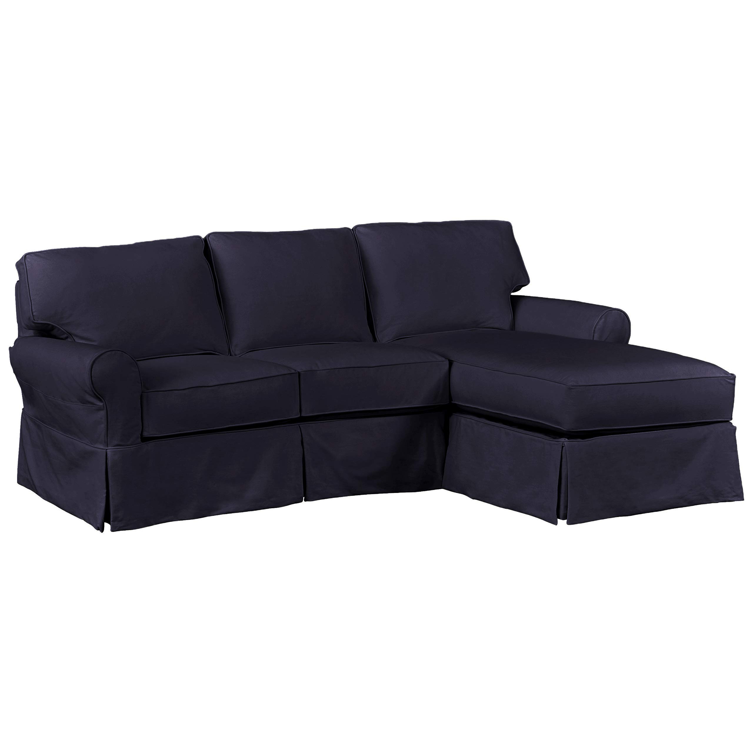 Stone & Beam Carrigan Casual Sofa Chaise, 95"W, Navy