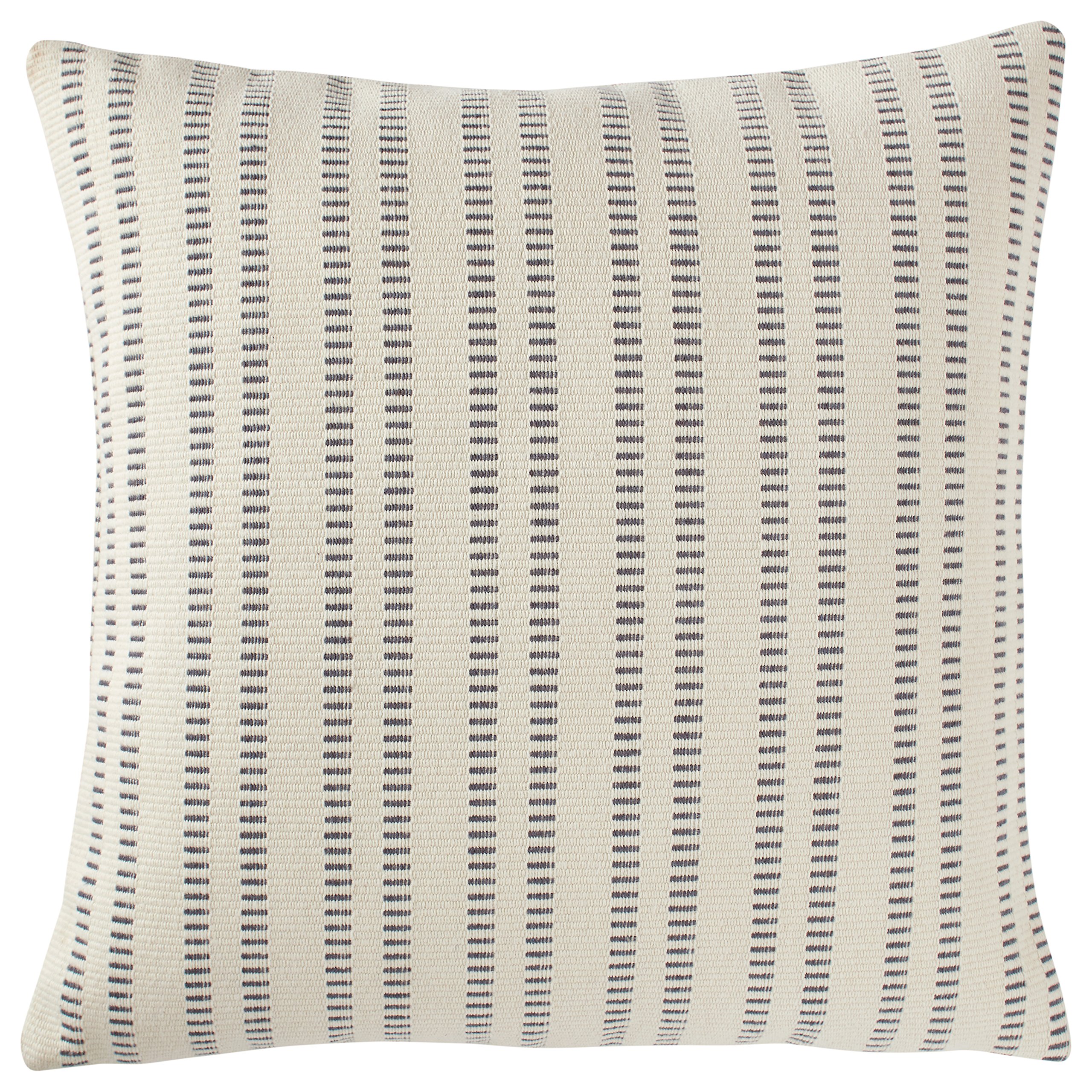 Amazon Brand – Stone & Beam French Laundry Stripe Decorative Throw Pillow, 17" x 17", Ivory, Grey