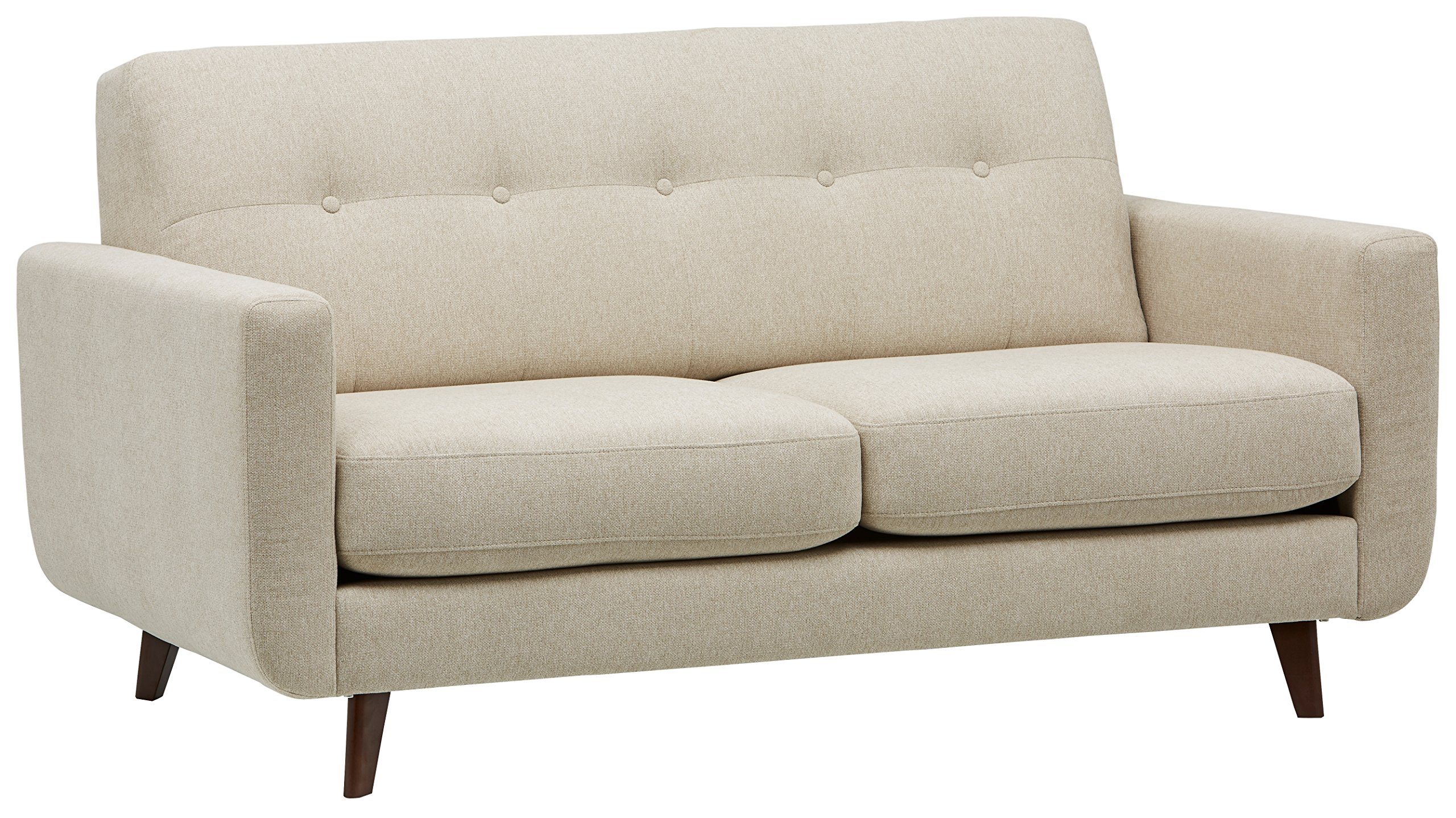 Amazon Brand – Rivet Sloane Mid-Century Modern Loveseat with Tufted Back, 64.2"W, Shell