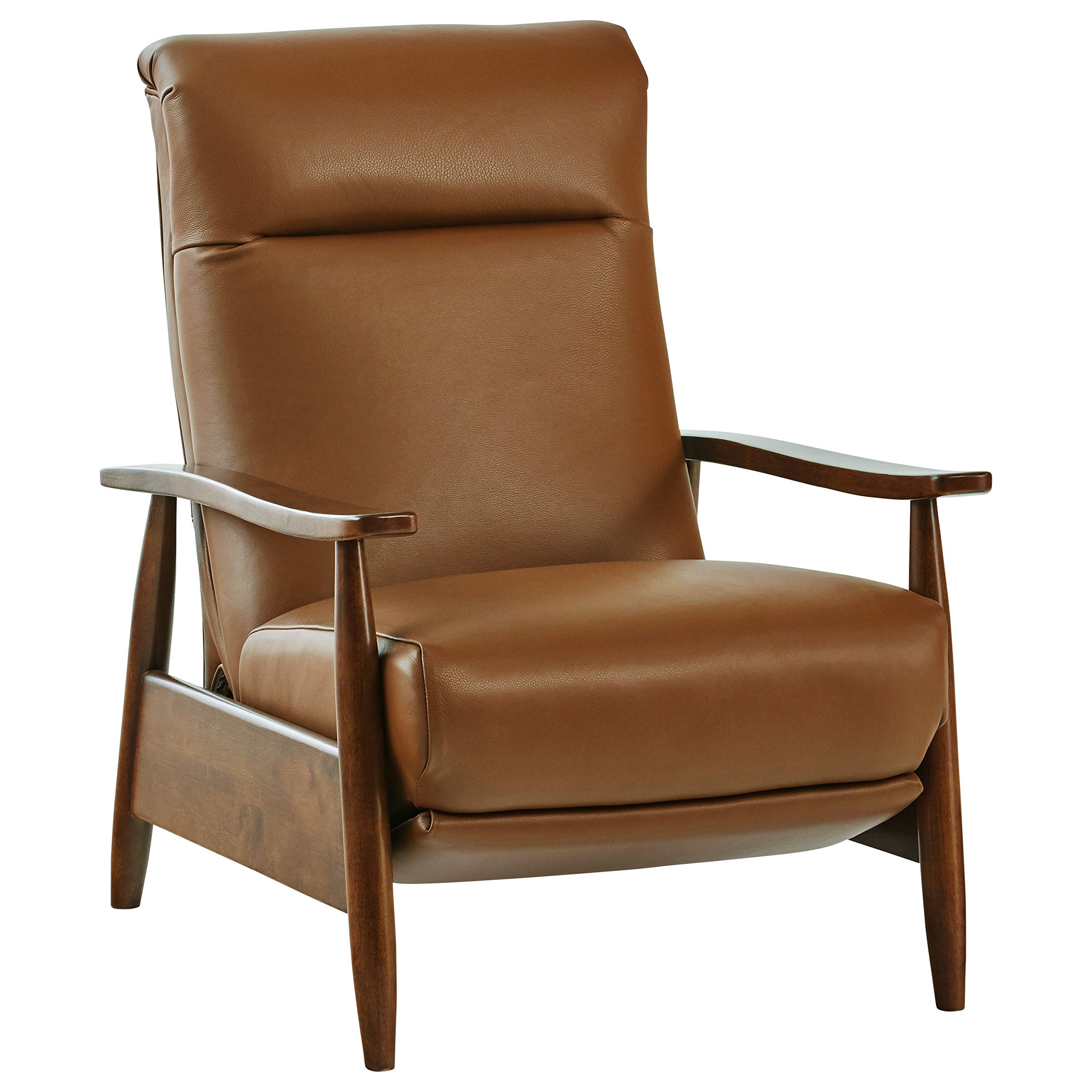 Amazon Brand – Stone & Beam Clayton Reclining Contemporary Leather Living-Room Chair, 30"W, Adobe