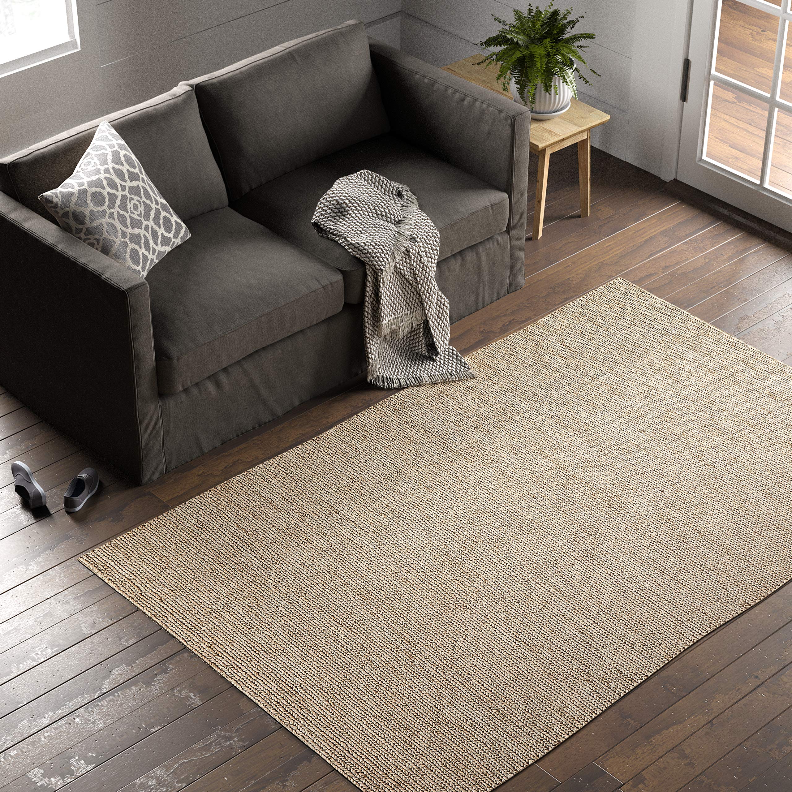 Amazon Brand – Stone & Beam Casual Handwoven Area Rug 5' x 8', Ivory