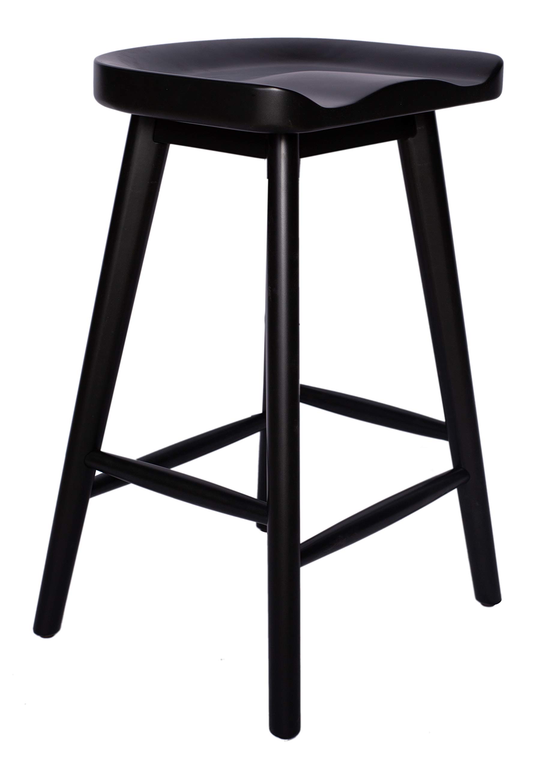 Amazon Brand - Rivet Modern Wood Counter-Height Kitchen Bar Stool, 24" H, Black