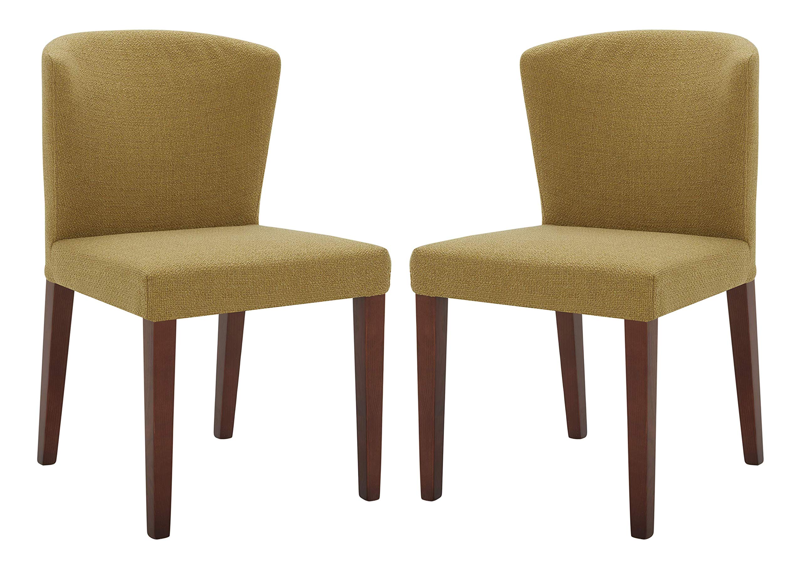 Amazon Brand – Rivet Eli Modern Curved-Back Dining Chair, Set of 2, 19.3"W, Lemongrass