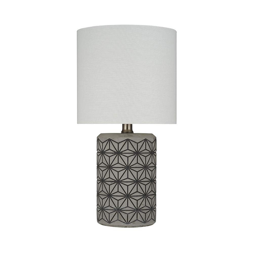 Amazon Brand – Rivet Cement-Textured Table Lamp, Bulb Included, 16.5"H, Dark Gray on Gray
