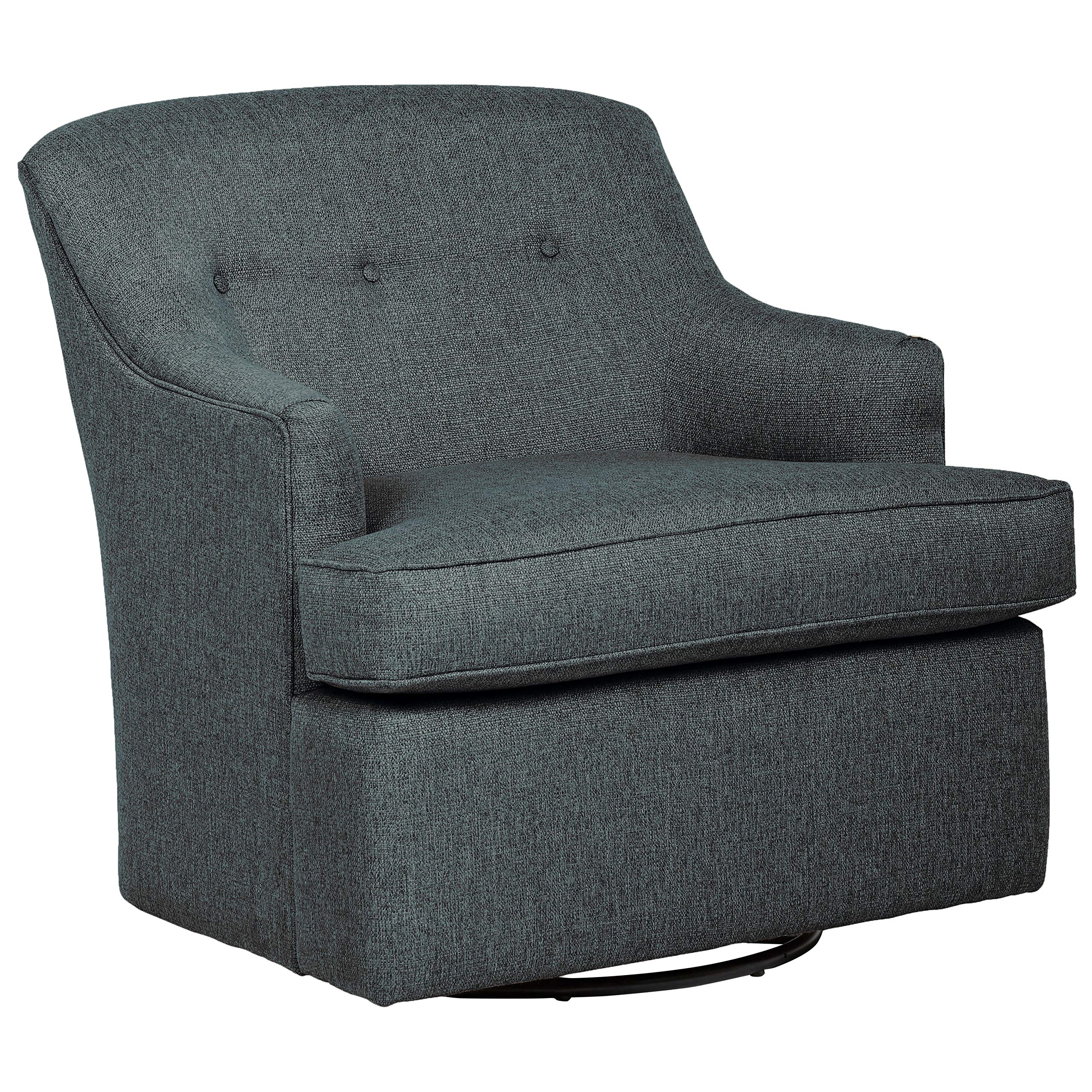 Amazon Brand – Stone & Beam Wolcott Swivel Chair, Fabric, 33"W, Blue