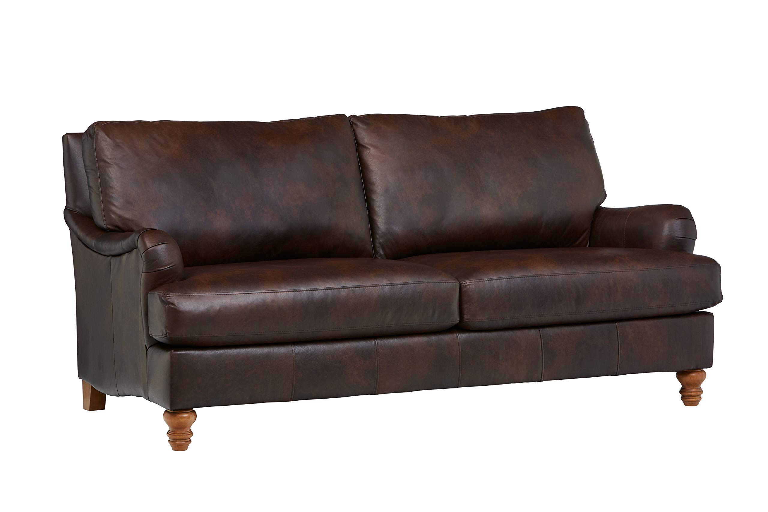 Amazon Brand – Stone & Beam Brandeberry Leather Sofa, 82"W, Driftwood