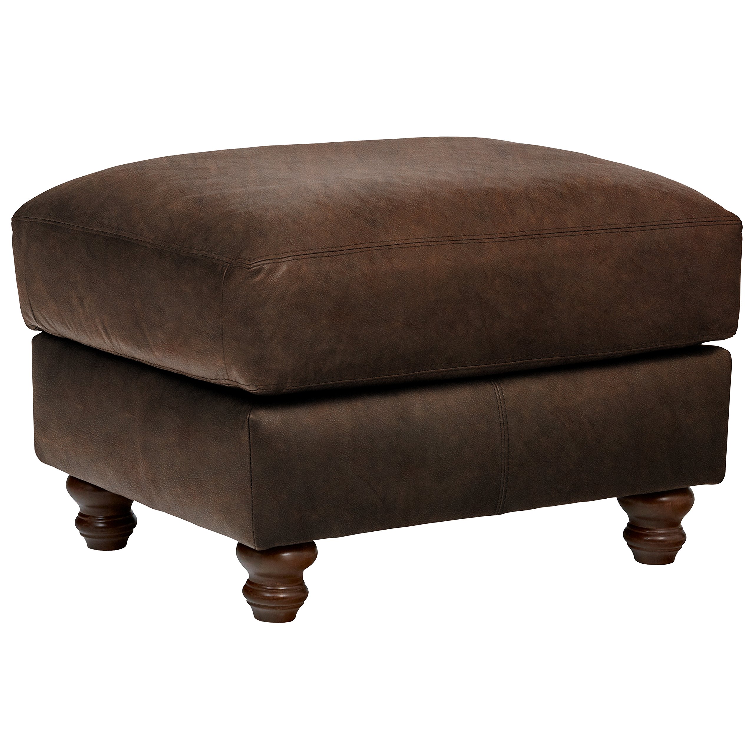 Amazon Brand – Stone & Beam Charles Classic Oversized Leather Ottoman, 31"W, Sod