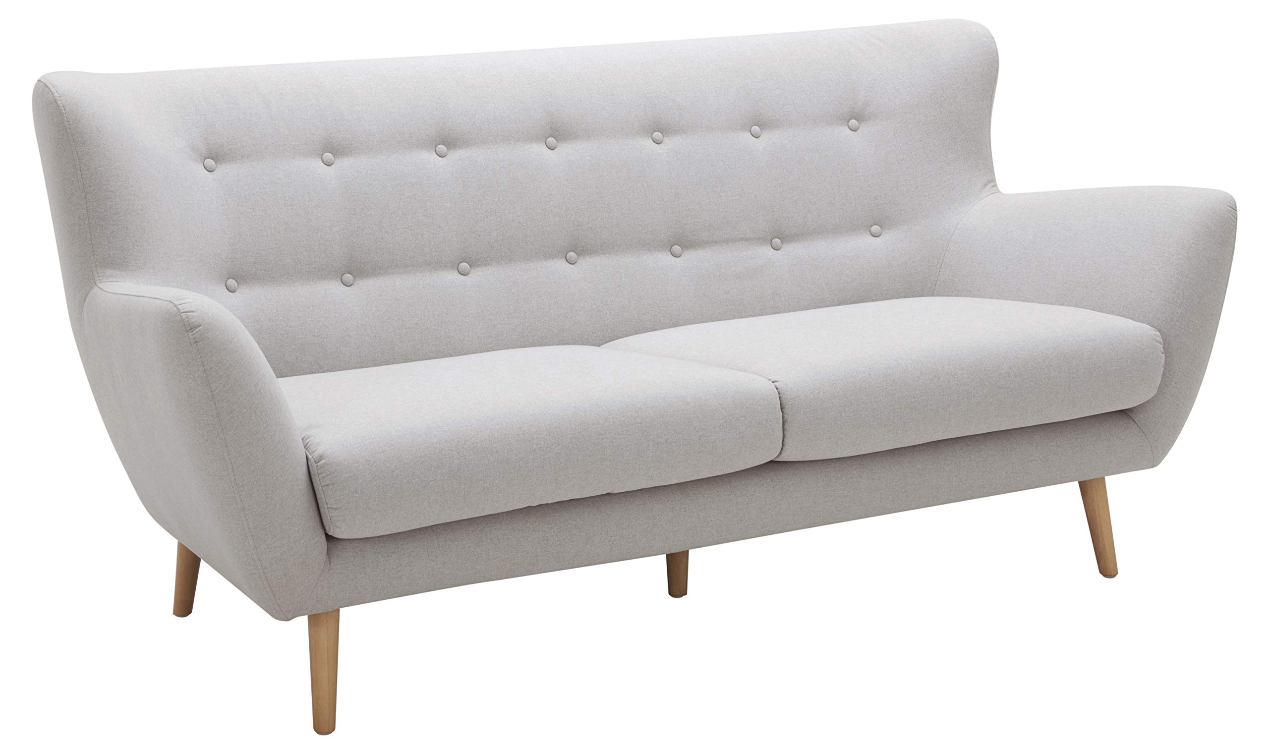 Amazon Brand – Rivet Isabelle Mid-Century Modern Sofa with Tapered Wood Legs, 76"W, Felt Grey
