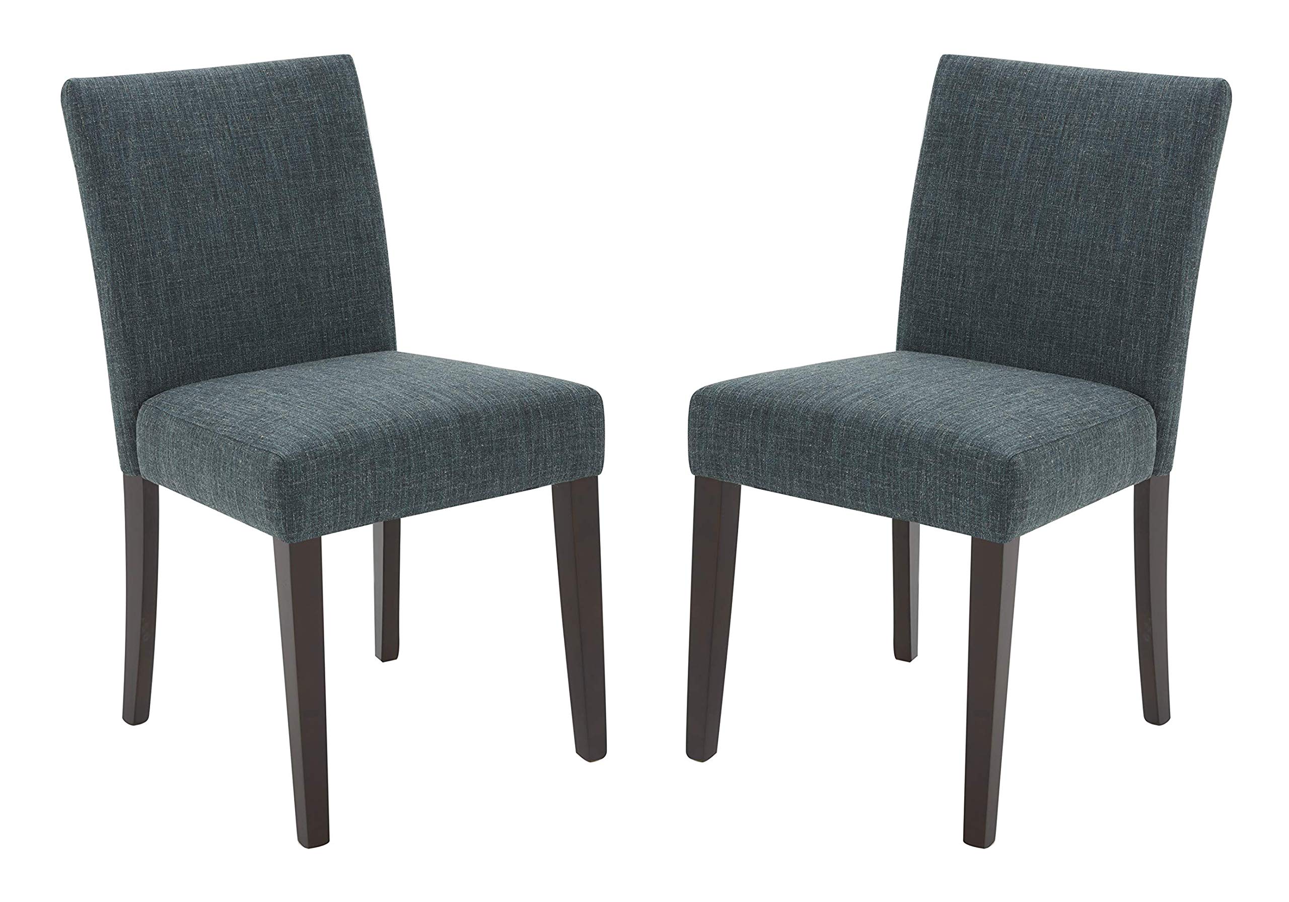 Amazon Brand – Stone & Beam Linden Classic Upholstered Dining Chair, 18.9"W, Set of 2, Marine Blue