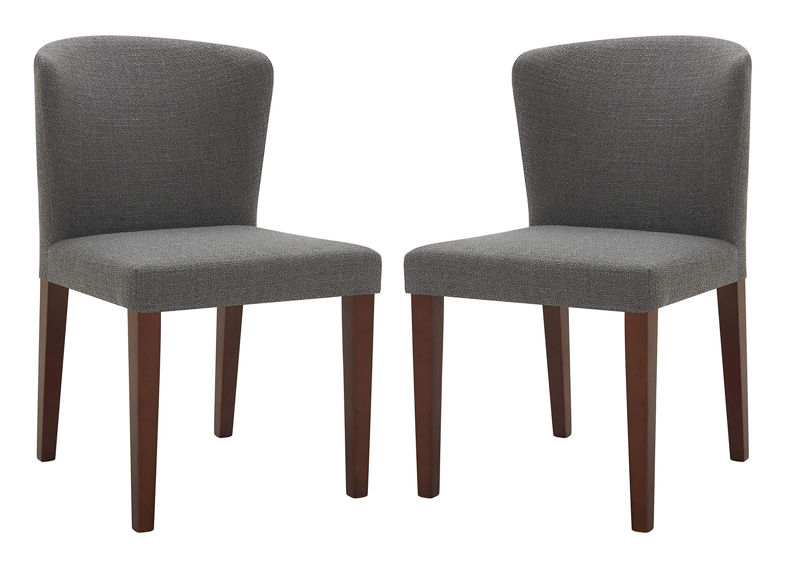 Amazon Brand – Rivet Eli Modern Curved-Back Dining Chair, Set of 2, 19.3"W, Flannel