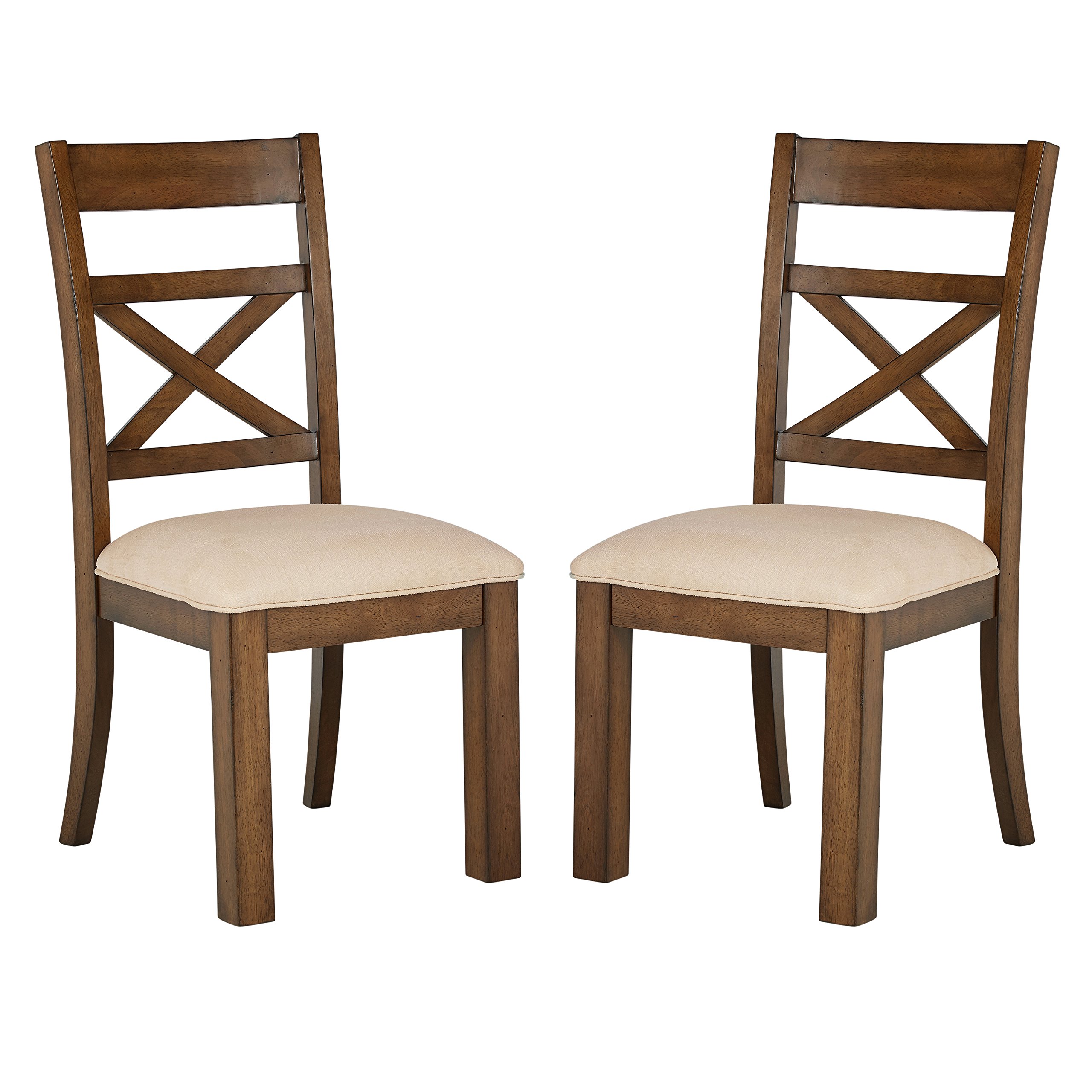 Amazon Brand – Stone & Beam Alejandra Casual Farmhouse Wood Dining Kitchen Chairs, 39"H, Pack of 2, Beige