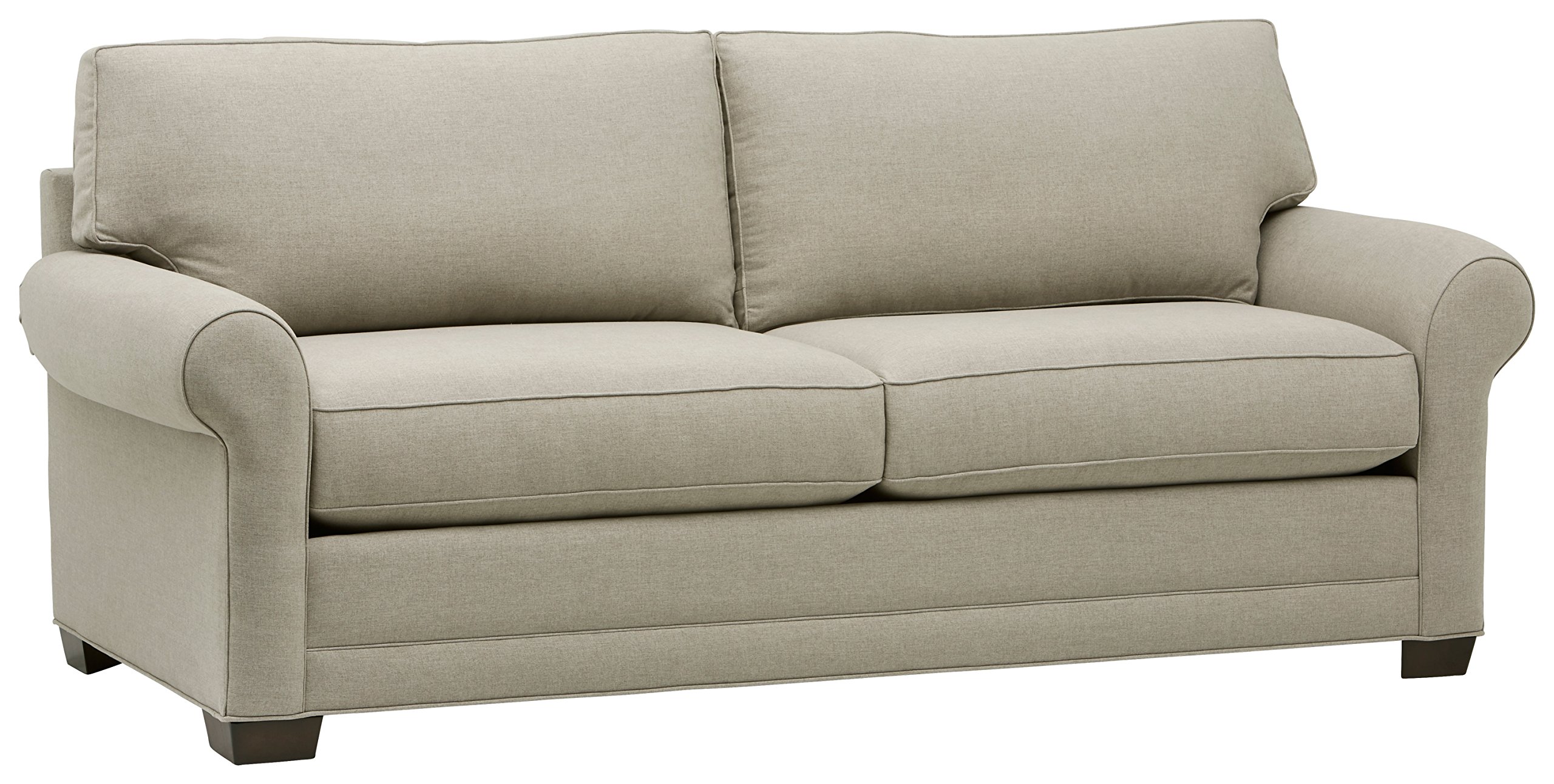 Amazon Brand – Stone & Beam Kristin Round Arm Performance Fabric Loveseat Sofa Couch, 88"W, Stone
