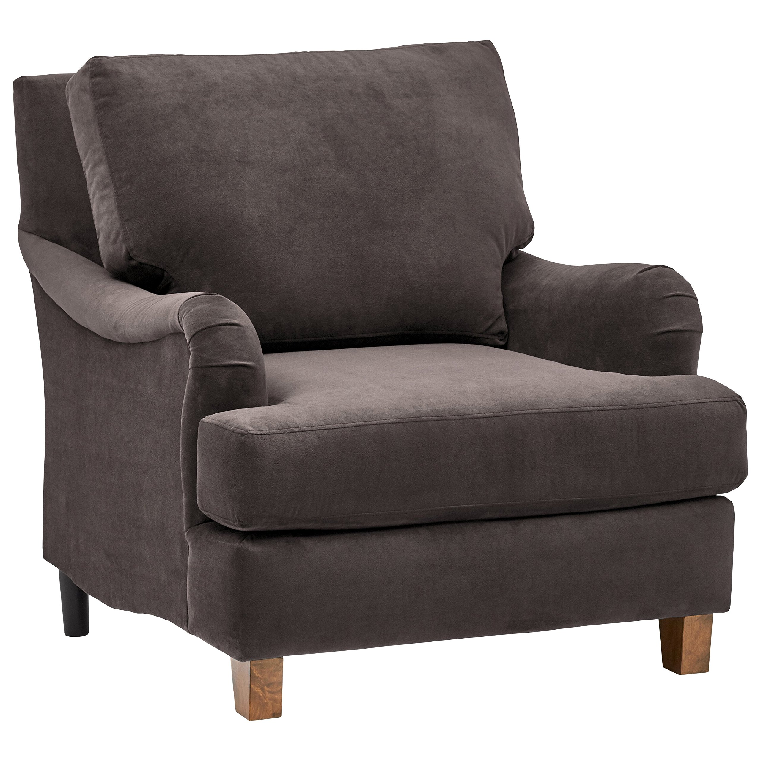 Amazon Brand – Stone & Beam Brandeberry Farmhouse Charles of London Accent Chair, 38"W, Dark Grey