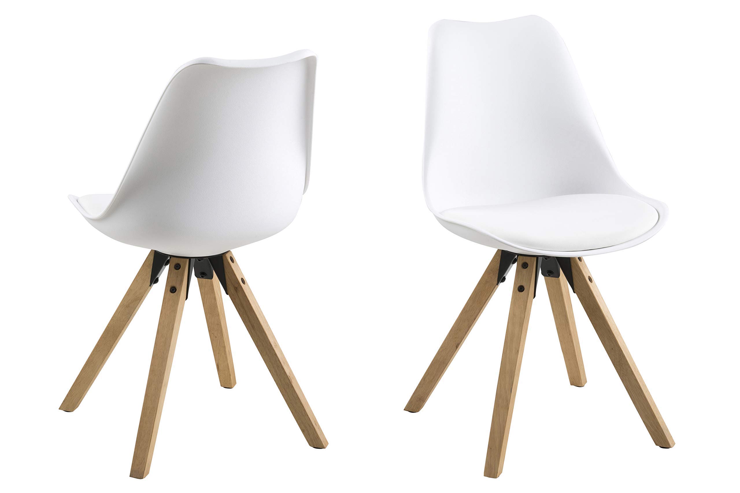 Amazon Brand - Movian Arendsee - Juego de 2 taburetes de bar, 55 x 48,5 x 85 cm, blanco