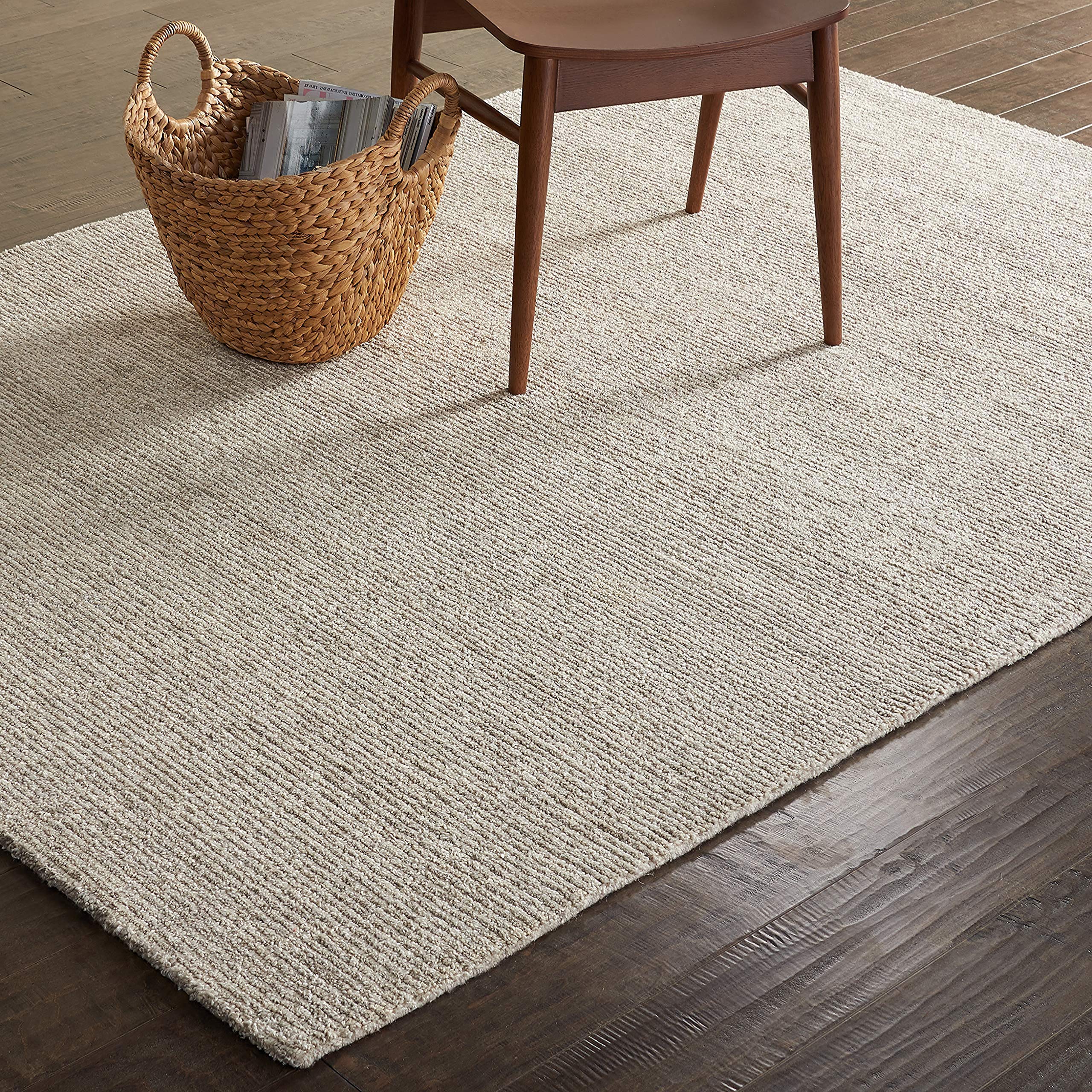 Amazon Brand – Rivet Contemporary Striated Jute Area Rug, 5' 9" x 3' 9", Oatmeal