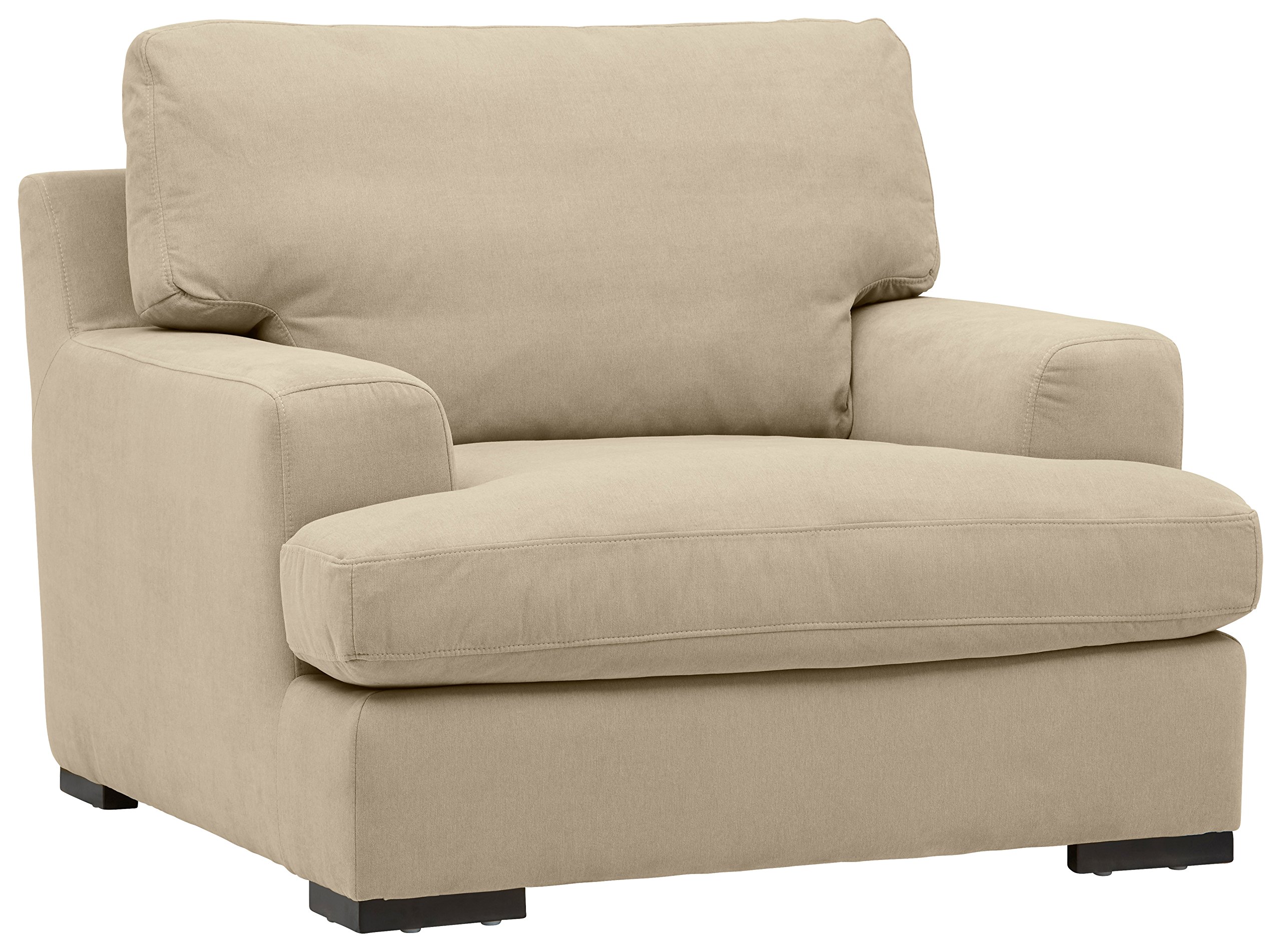 Amazon Brand – Stone & Beam Lauren Down-Filled Oversized Living Room Accent Armchair with Hardwood Frame, 46"W, Fawn