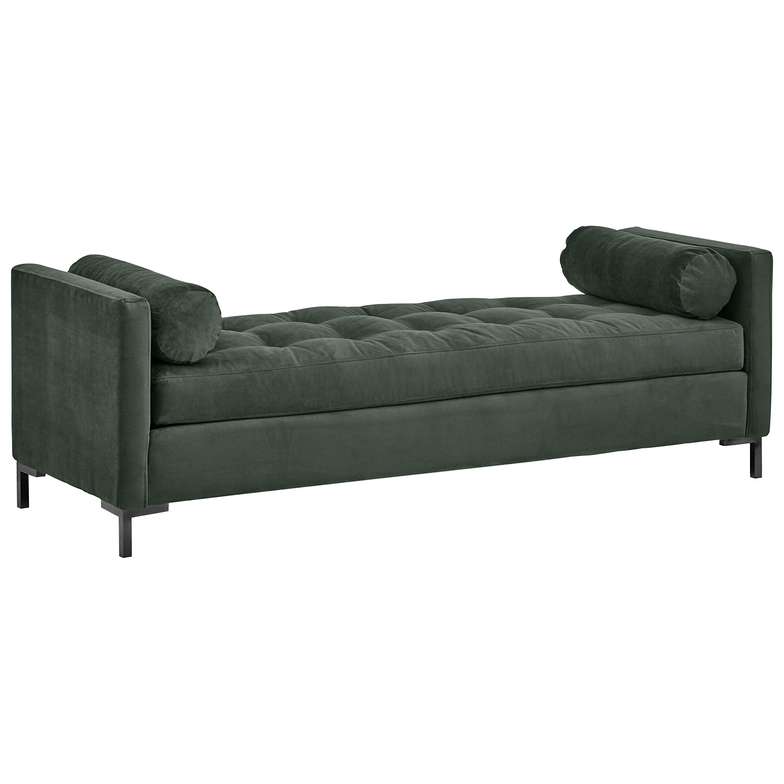 Amazon Brand – Rivet Uptown Mid-CenturyVelvet Tufted Customizable Daybed Sofa, 78"W, Hunter Green & Black