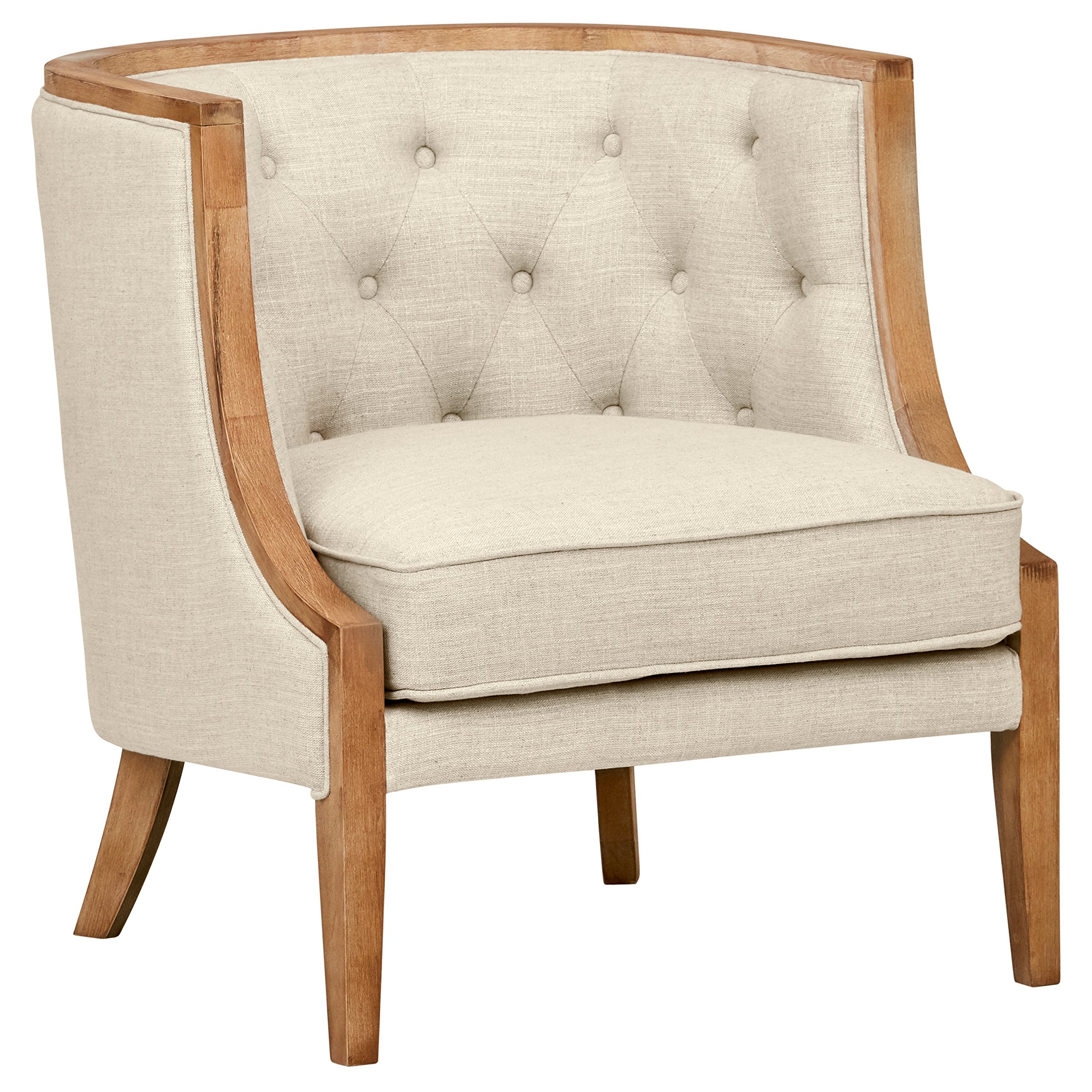 Amazon Brand – Stone & Beam Laurel Rounded Accent Chair, 29.5"W, Sand
