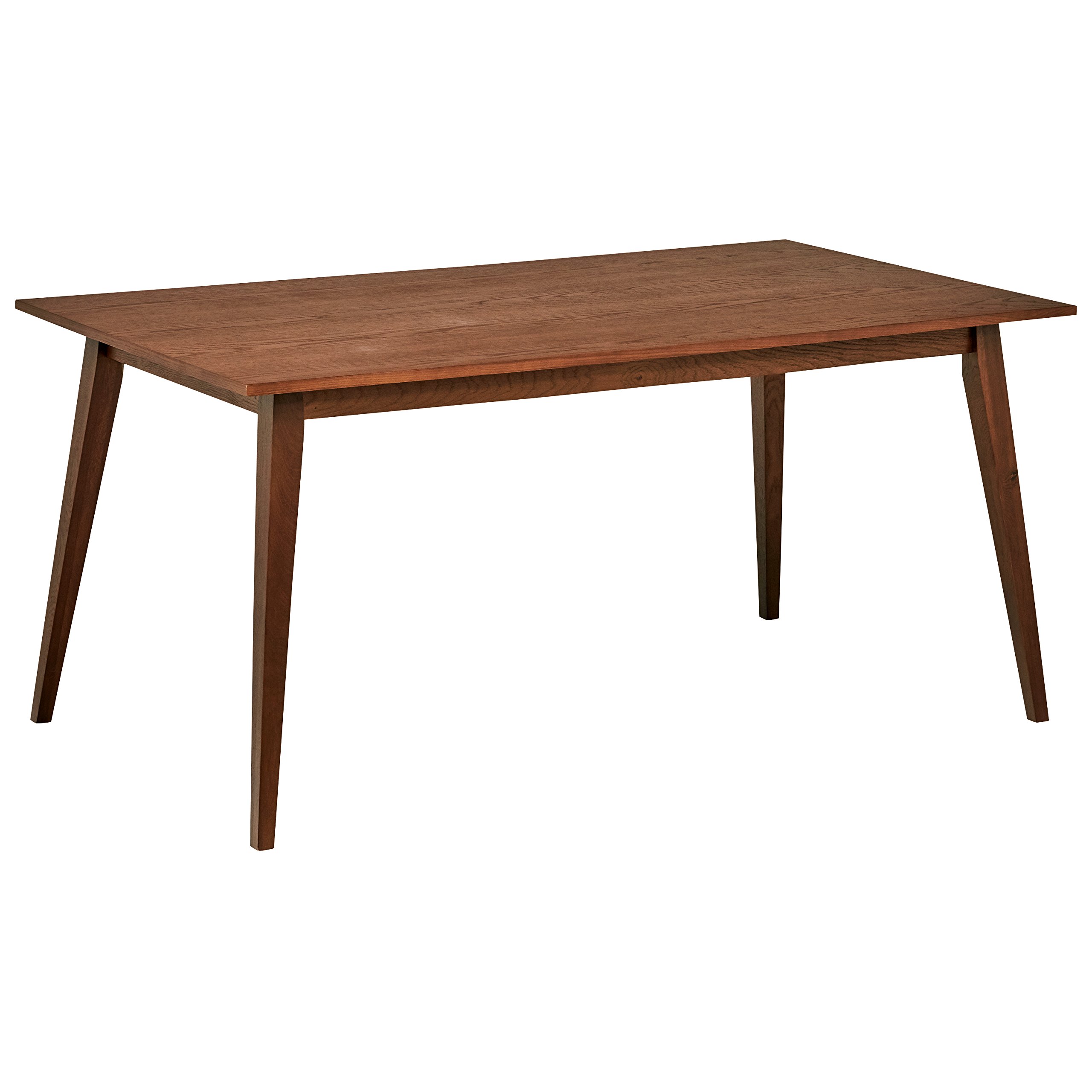 Amazon Brand – Rivet Mid-Century Modern Oak Dining Table, 63"L, Walnut Finish