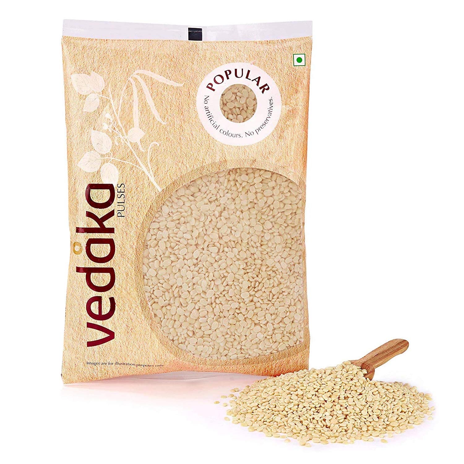 Amazon Brand - Vedaka Popular White Urad Split, 1 kg