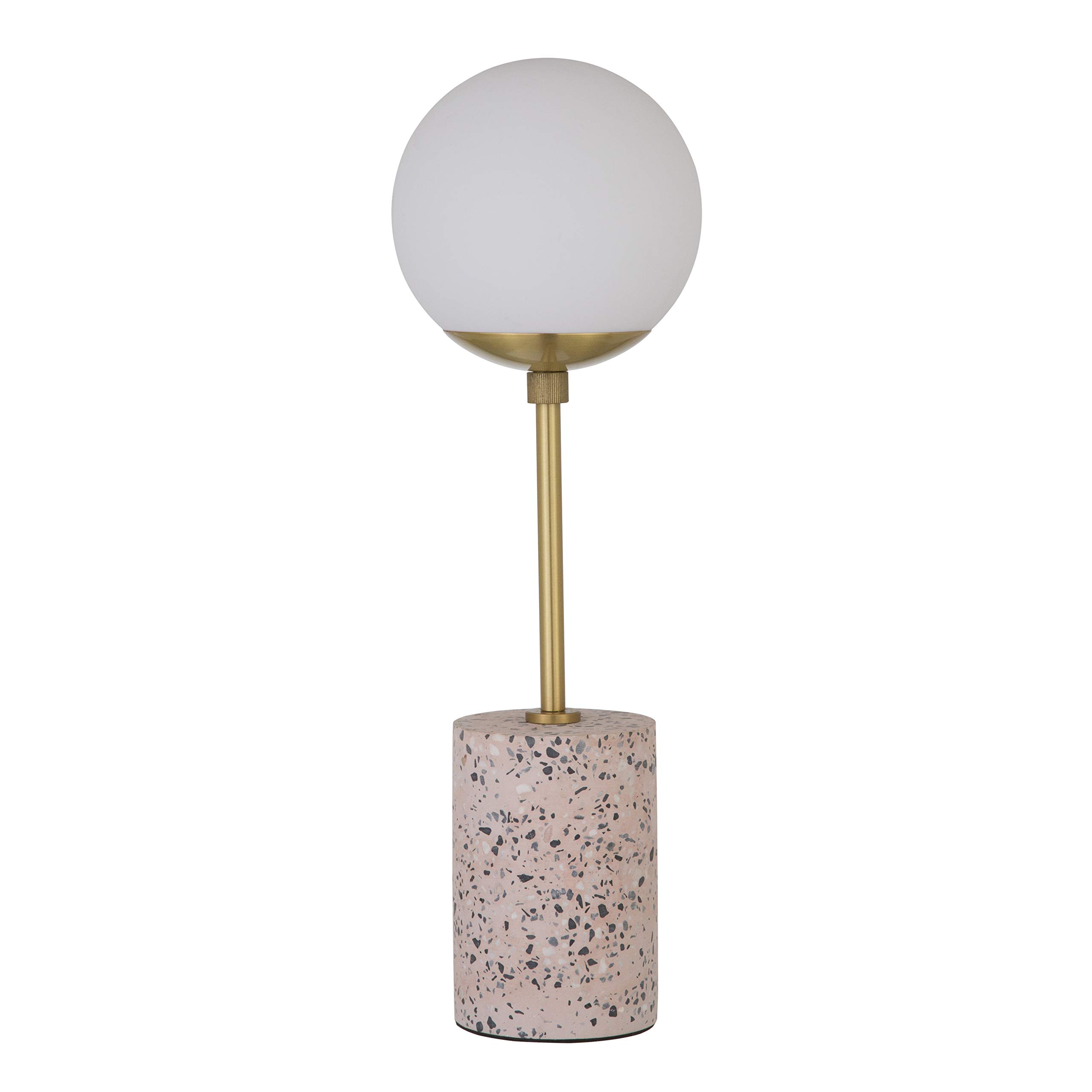 Amazon Brand – Rivet Globe Stick Table Lamp, 19"H, Pink Terrazzo