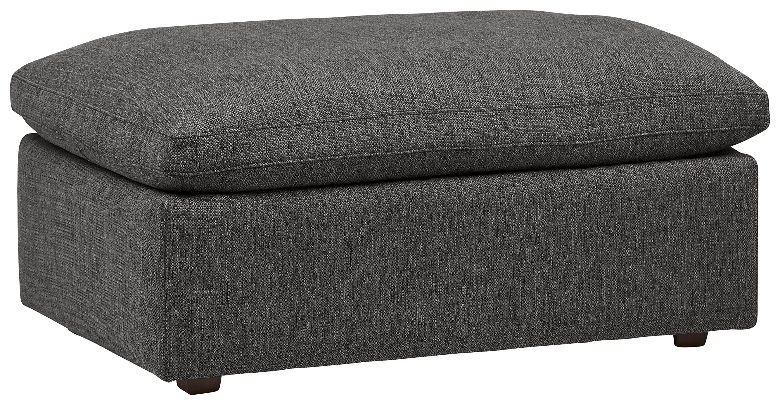 Stone & Beam Hoffman Down-Filled Performance Fabric Ottoman, 41" W, Dark Grey Tweed