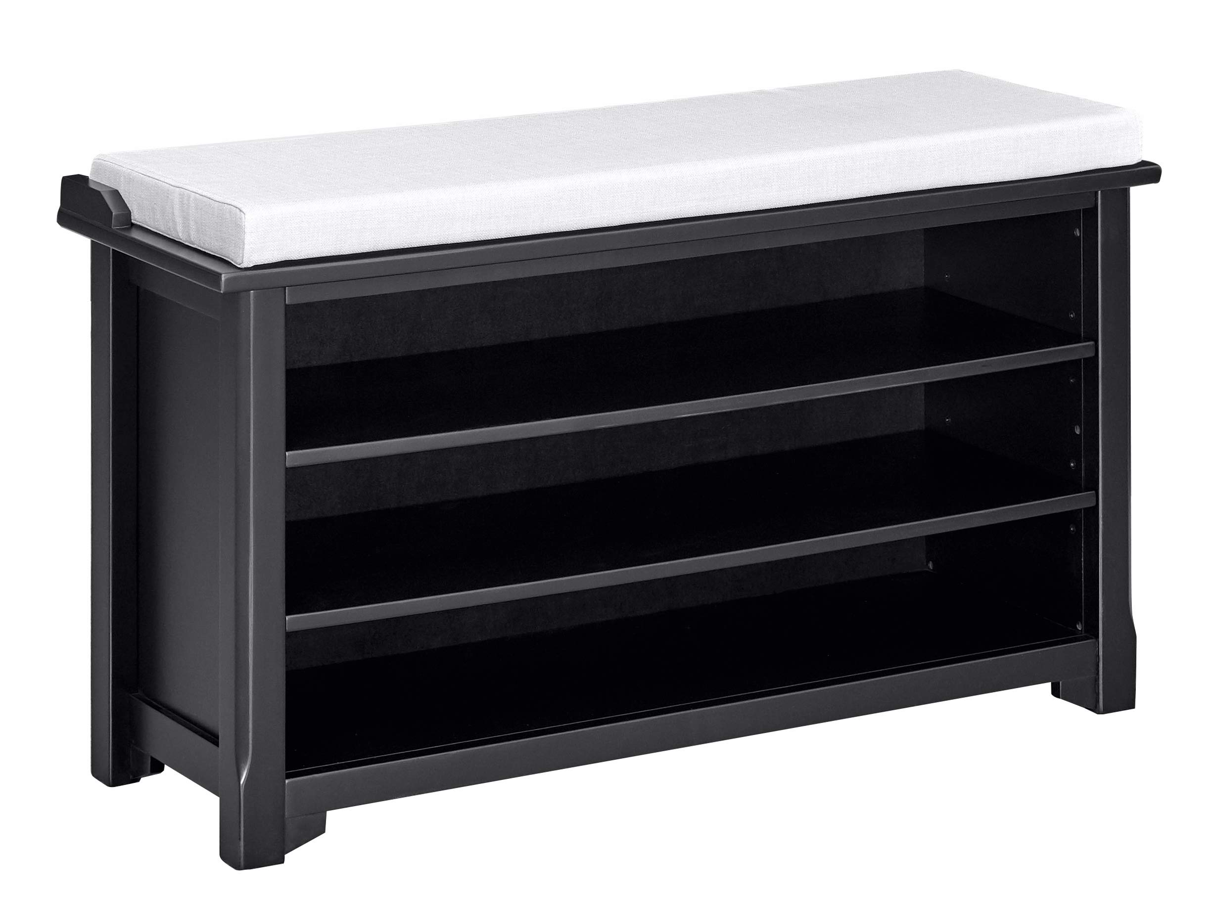 Amazon Brand – Ravenna Home Radcliffe Upholstered Storage Bench, 40"W, Black