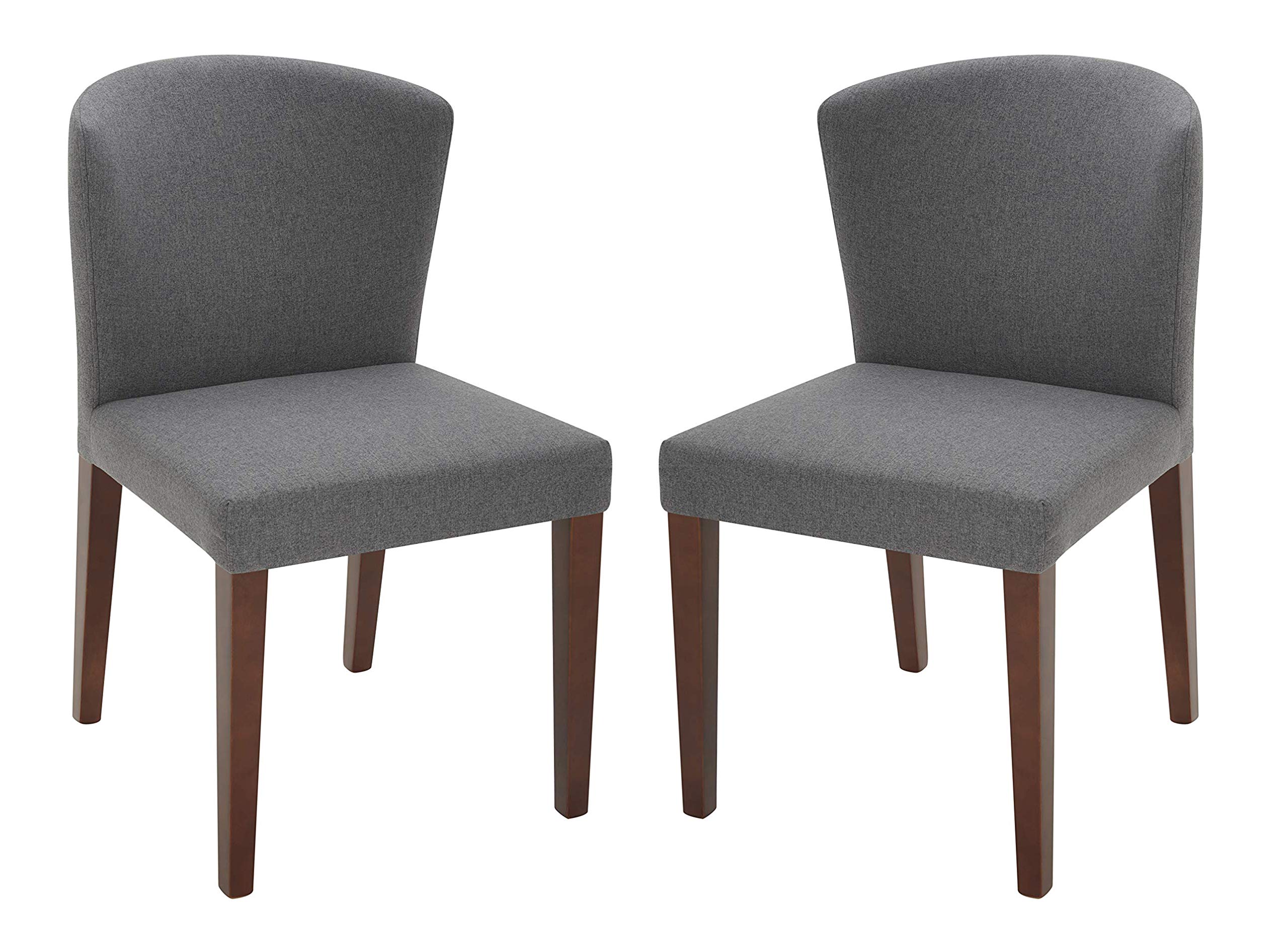 Amazon Brand – Rivet Eli Modern Curved-Back Dining Chair, Set of 2, 19.3"W, Graphite