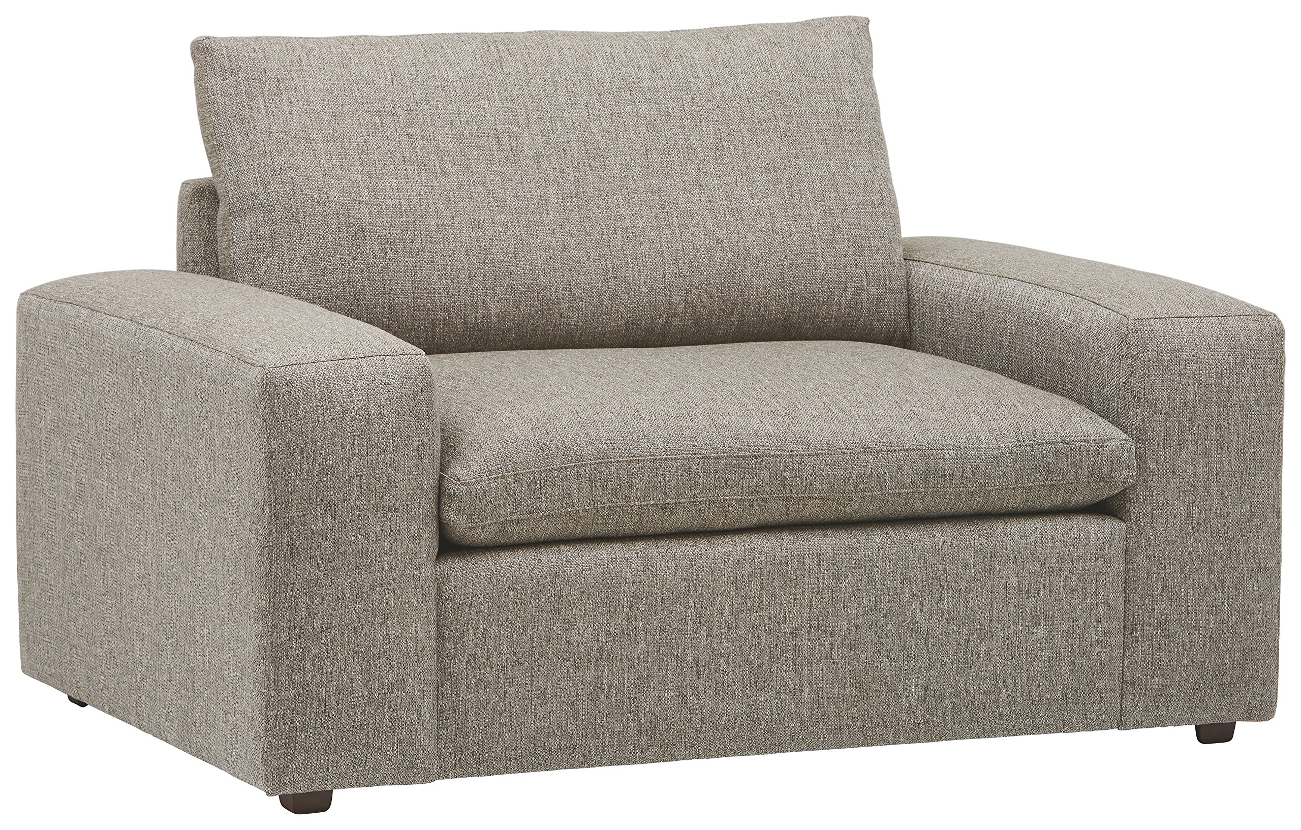 Amazon Brand – Stone & Beam Hoffman Down-Filled Performance Fabric Oversized Arm Chair, 59"W, Grey Tweed