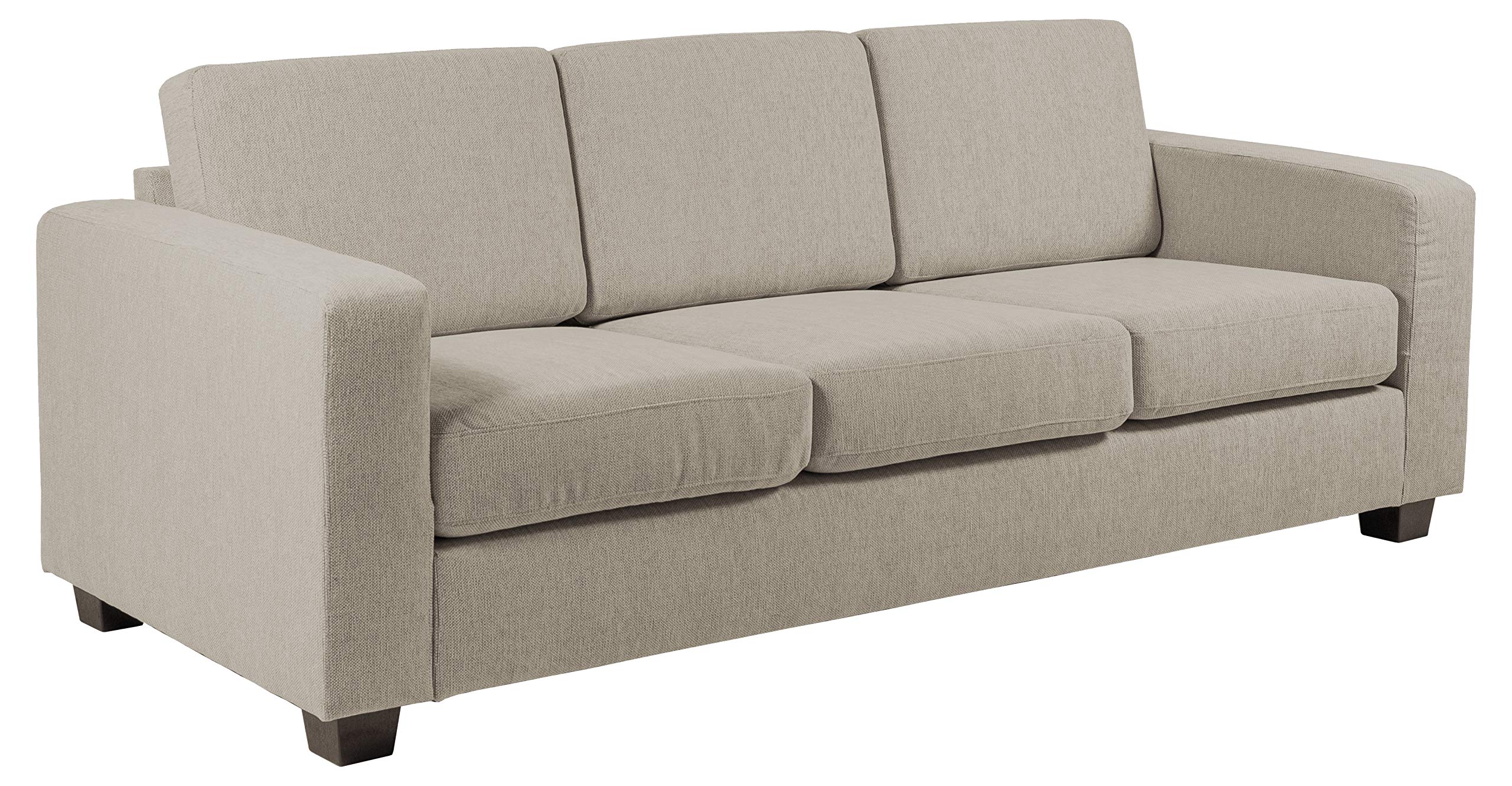 Amazon Brand - Movian Morat - Divano a 3 posti, 90 x 212 x 80 cm (Lu x La x A), tessuto color sabbia