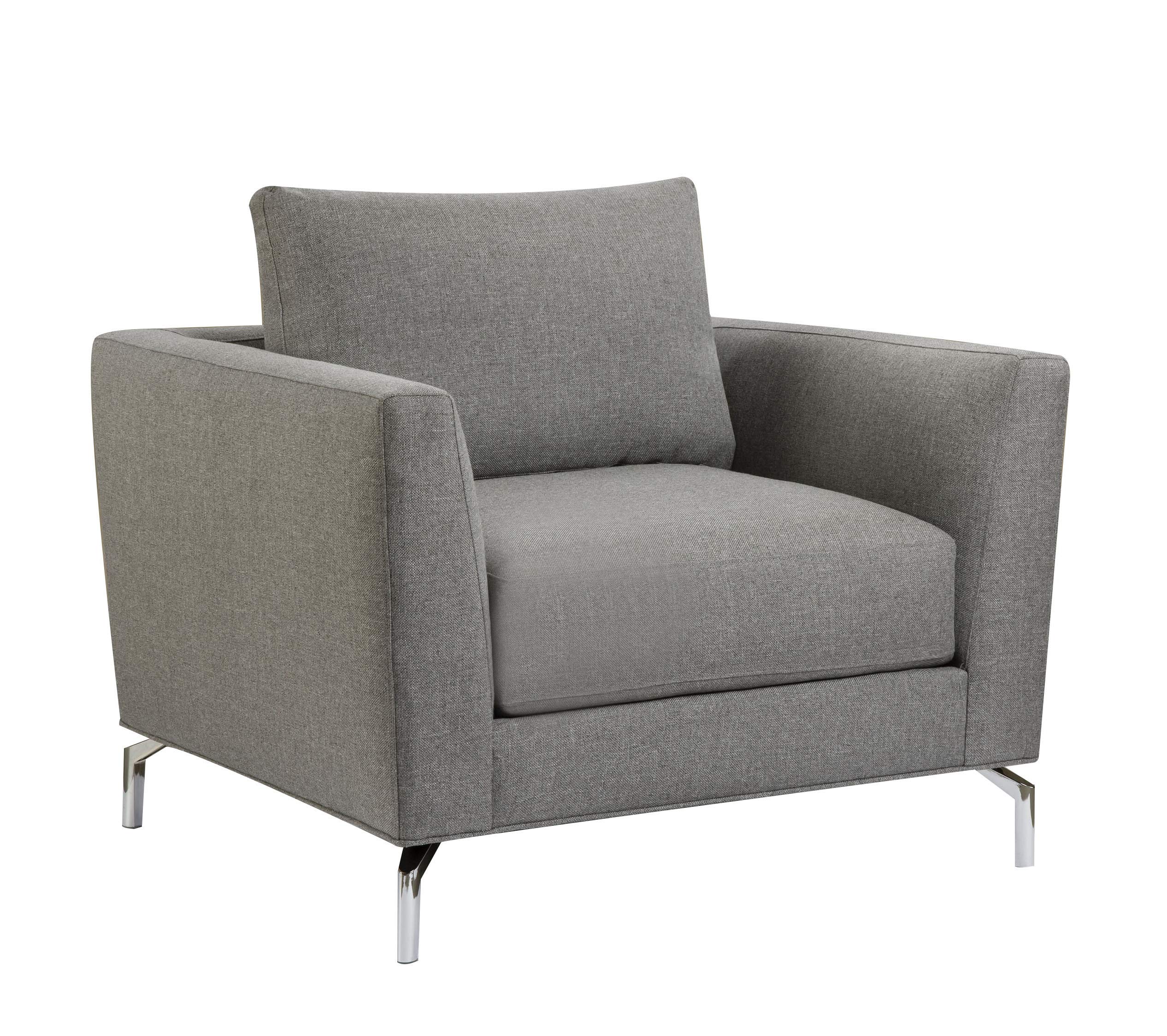 Amazon Brand – Rivet Emerly Modern Living Room Chair, 41"W, Steel Grey